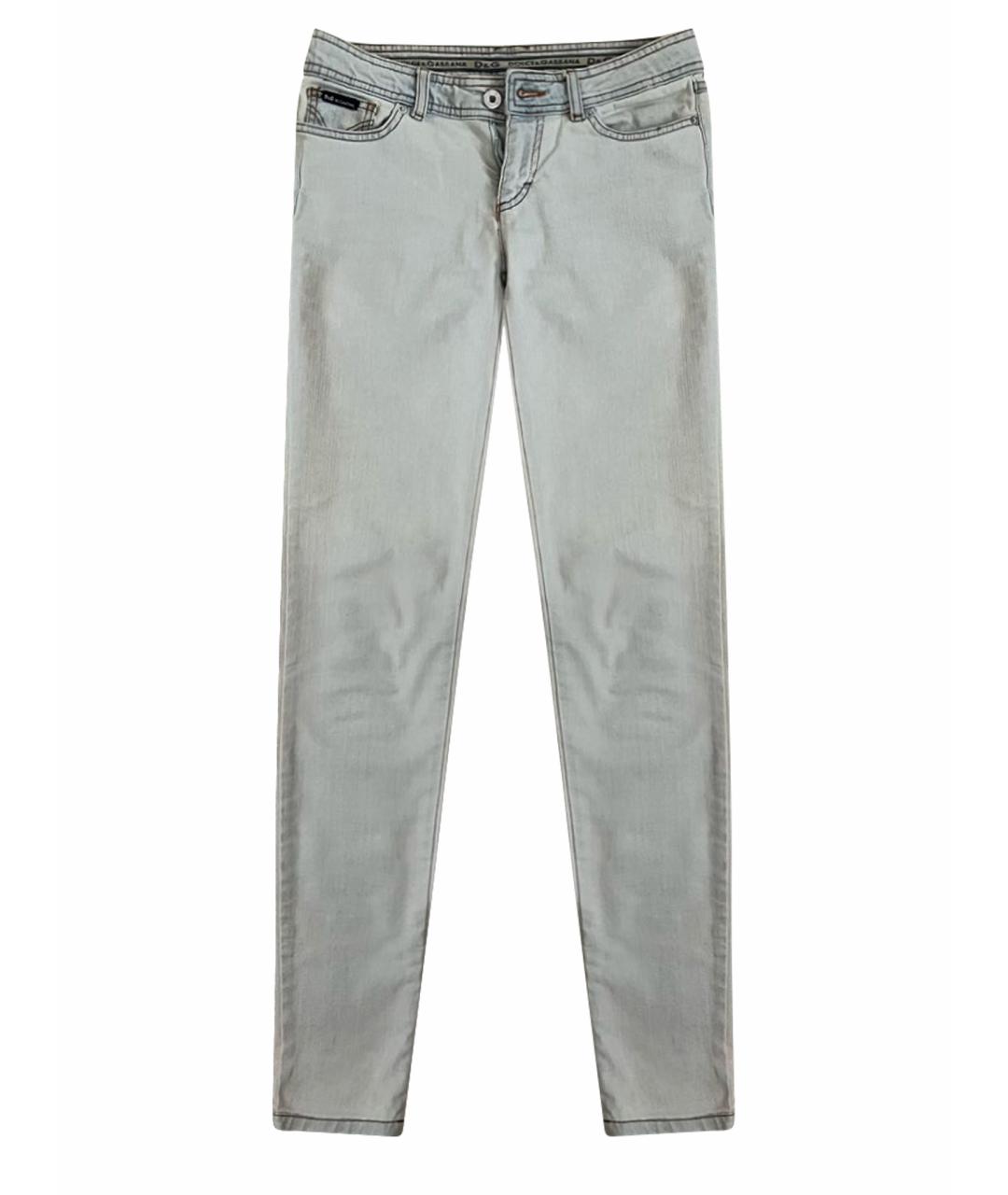 DOLCE&GABBANA Голубые хлопковые джинсы слим, фото 1