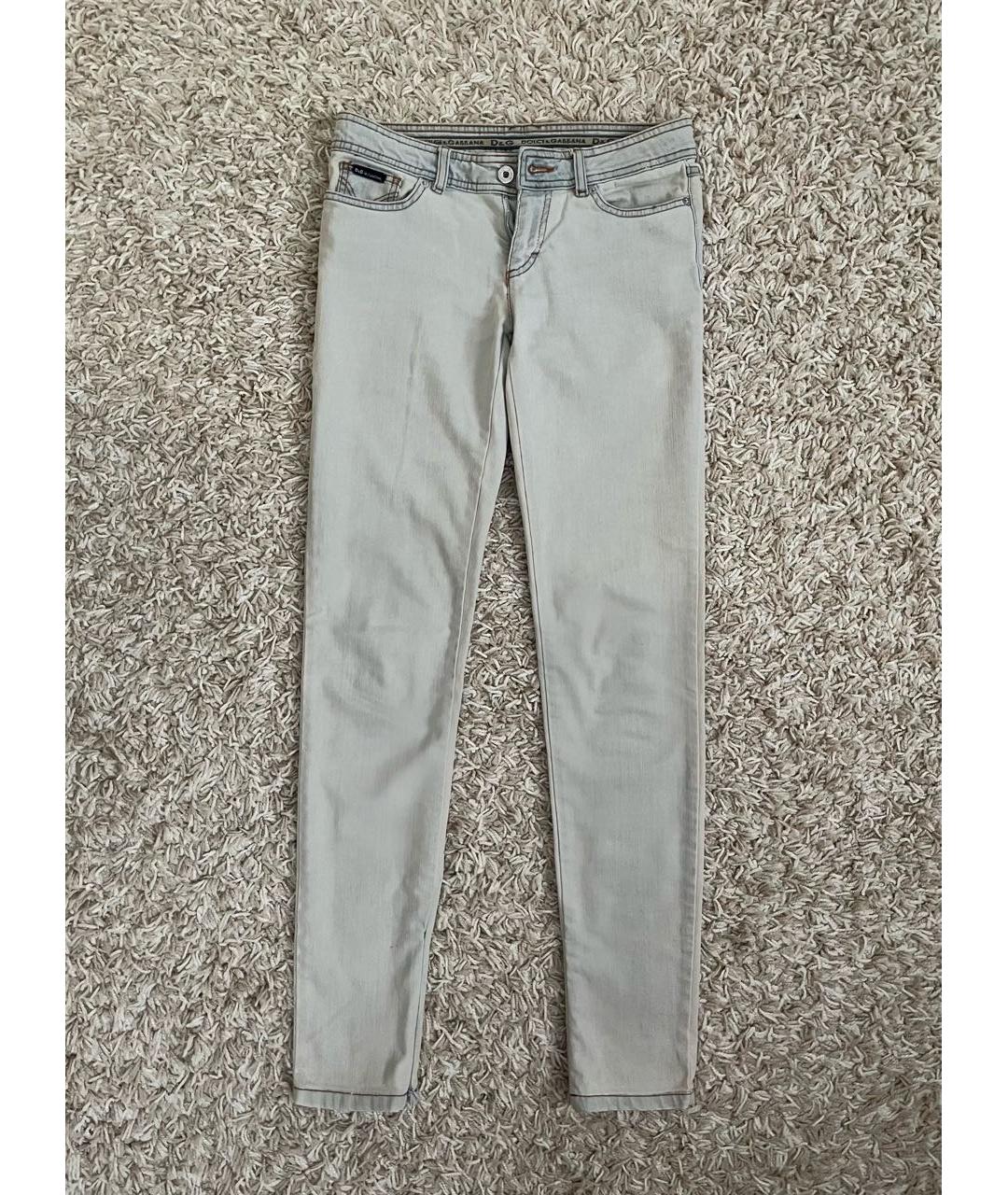 DOLCE&GABBANA Голубые хлопковые джинсы слим, фото 6