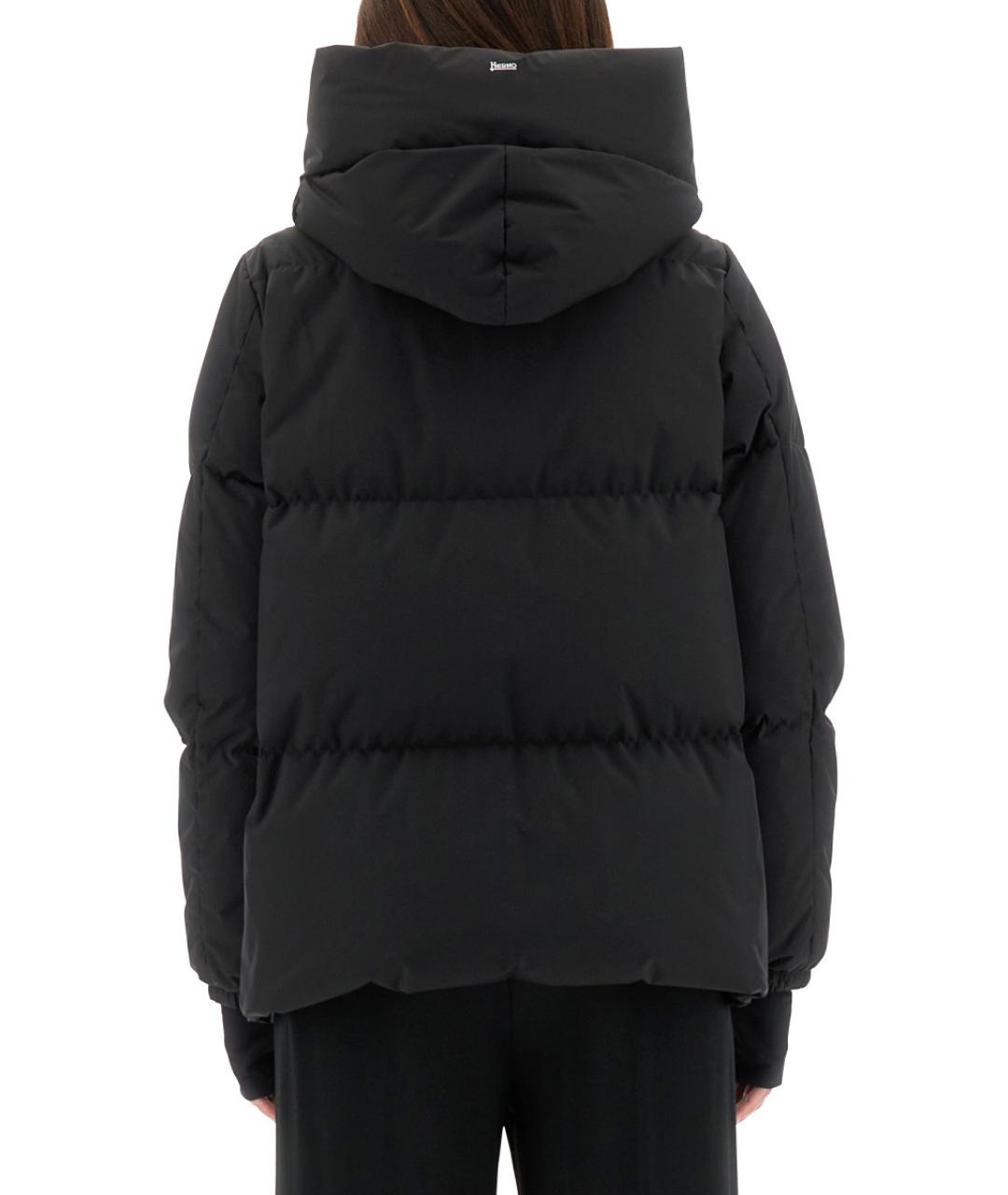 HERNO Черный полиэстеровый пуховик, фото 4