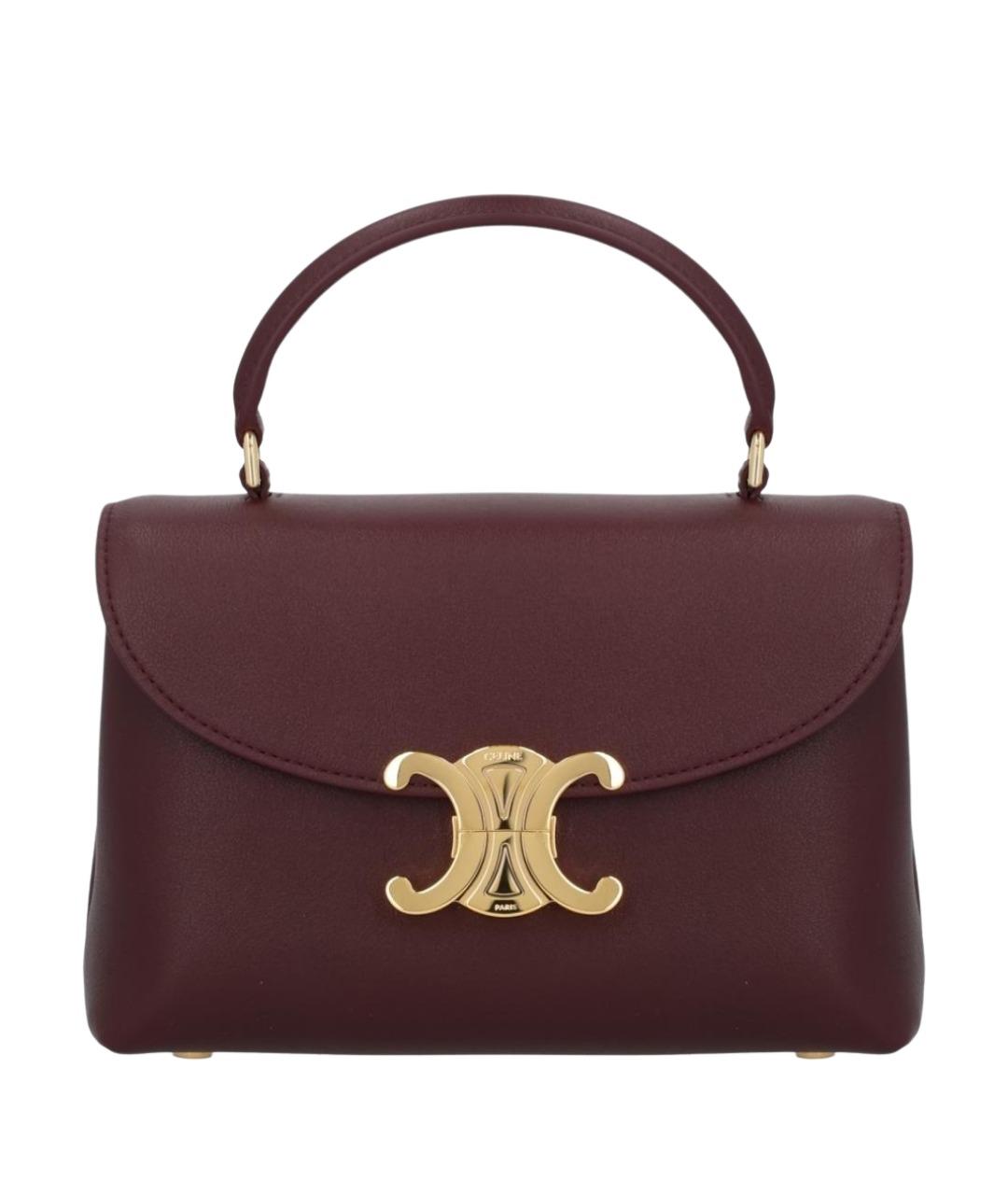 CELINE Бордовая кожаная сумка тоут, фото 1