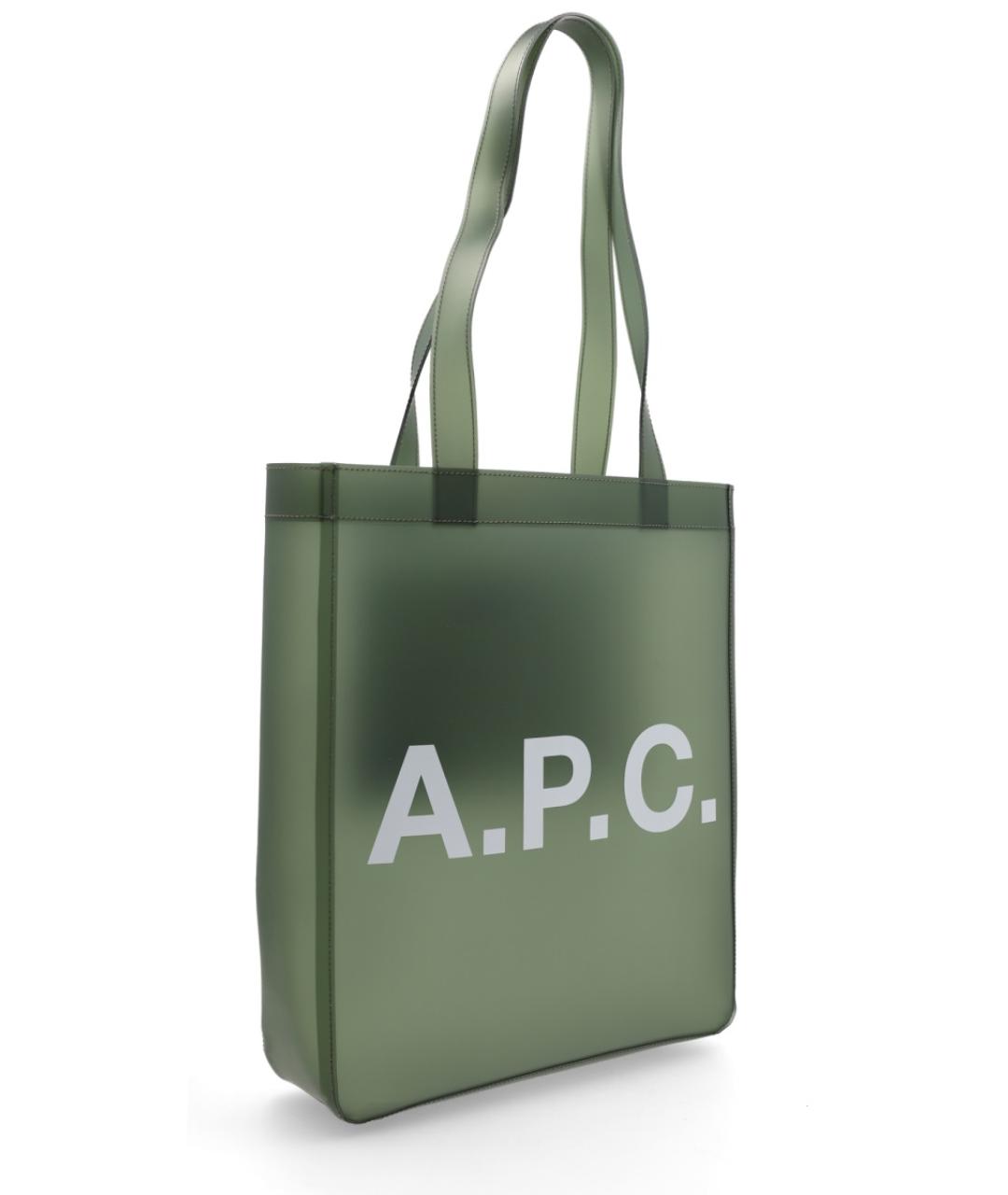 A.P.C. Зеленая сумка тоут из искусственной кожи, фото 3