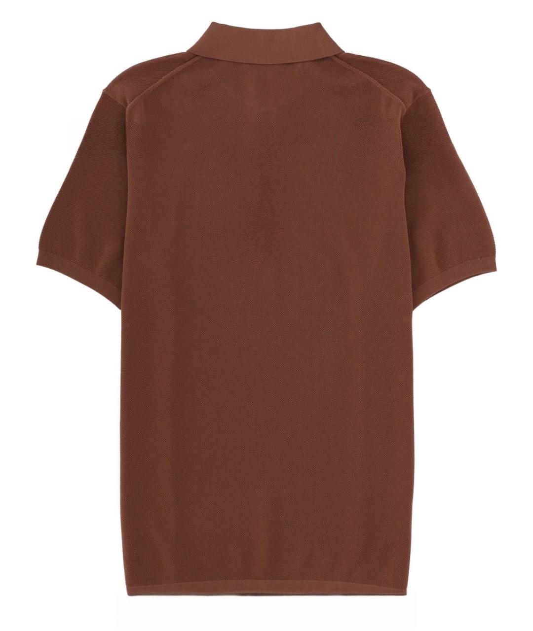 ASPESI Коричневое хлопковое поло с коротким рукавом, фото 2