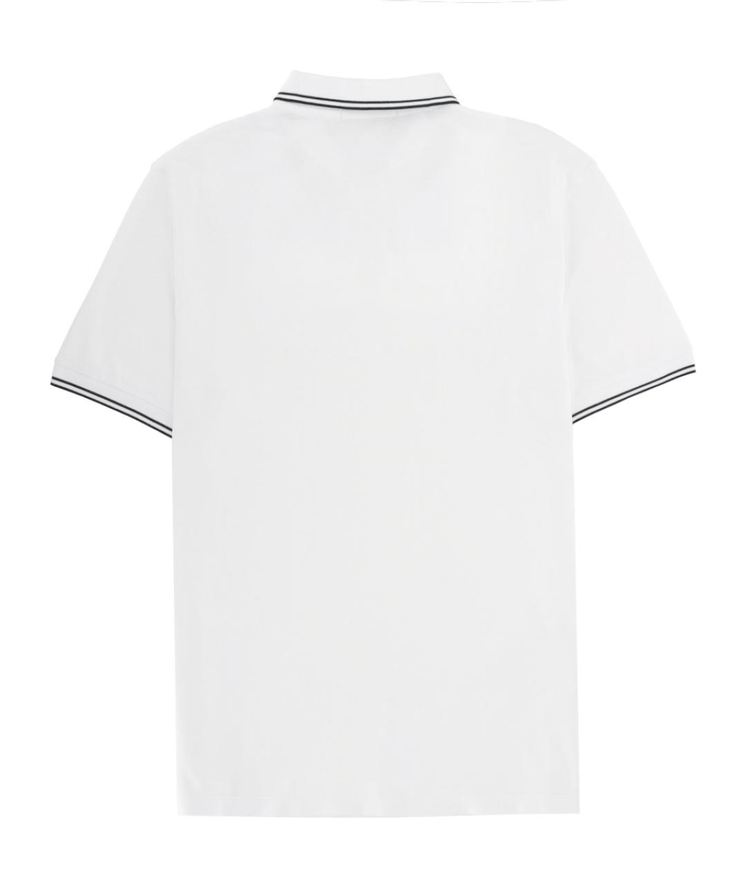 STONE ISLAND Белое хлопковое поло с коротким рукавом, фото 2