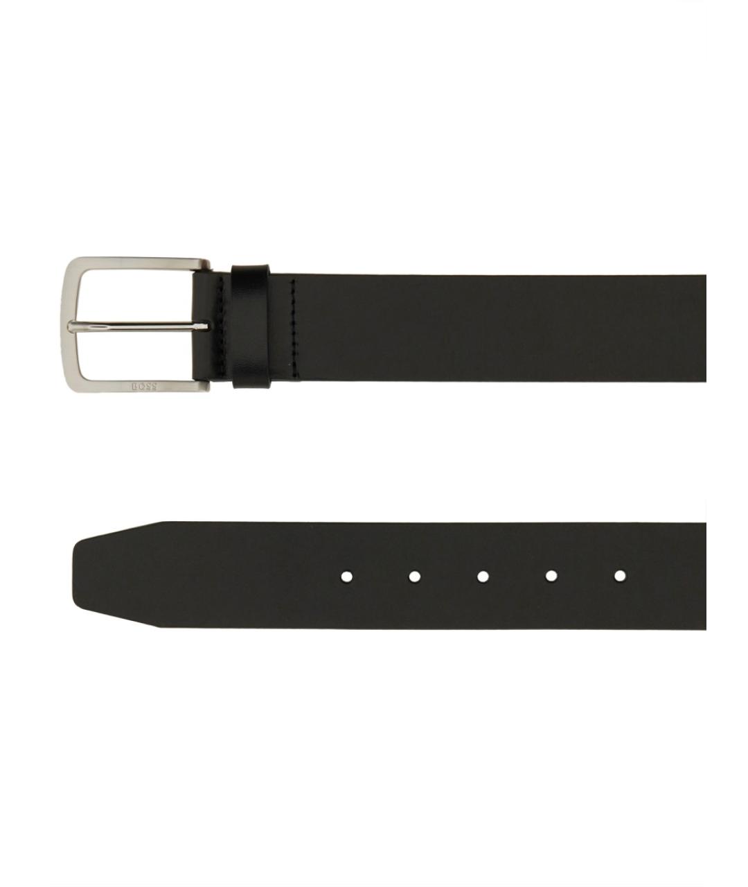 HUGO BOSS Черный кожаный ремень, фото 3