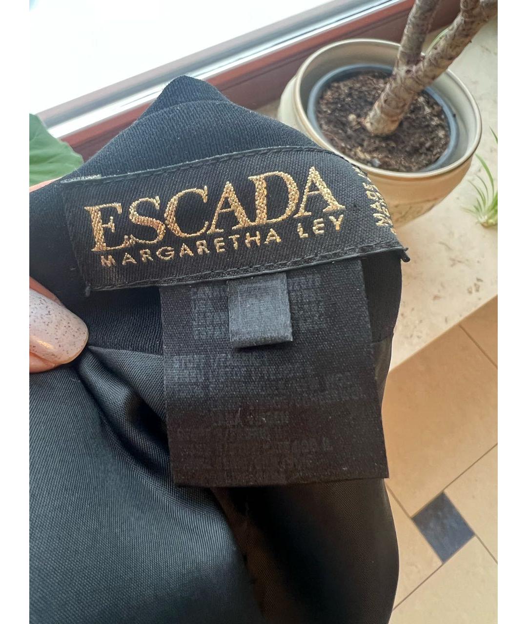ESCADA Черное шерстяное повседневное платье, фото 3