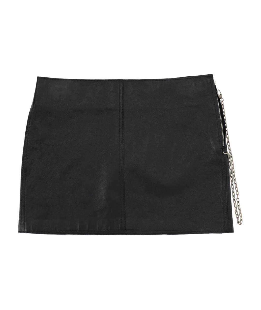 ALEXANDER WANG Черная кожаная юбка мини, фото 1