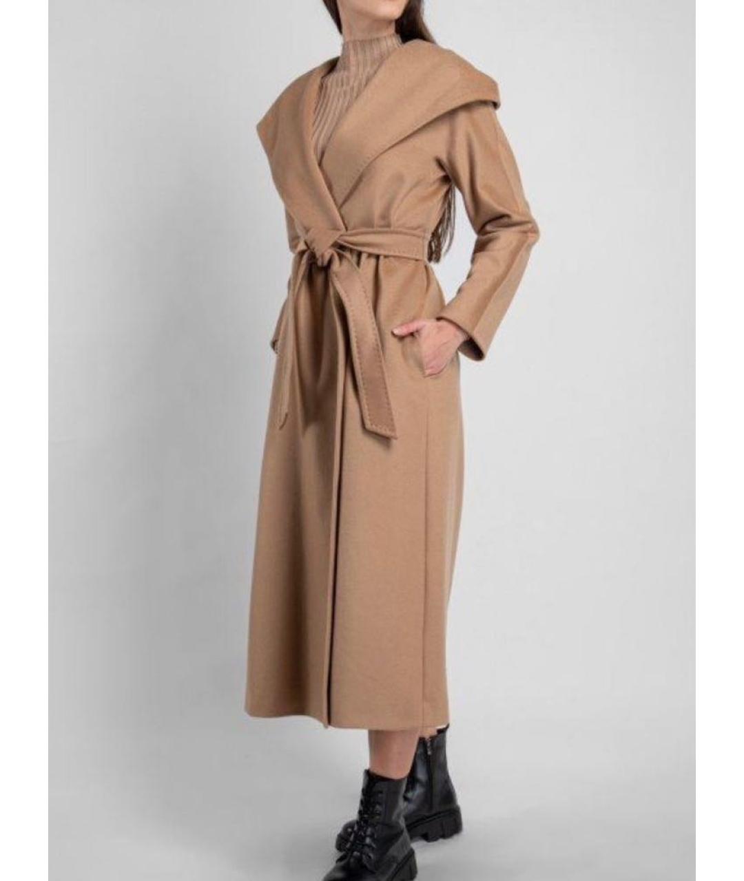 MAX MARA STUDIO Бежевое шерстяное пальто, фото 4