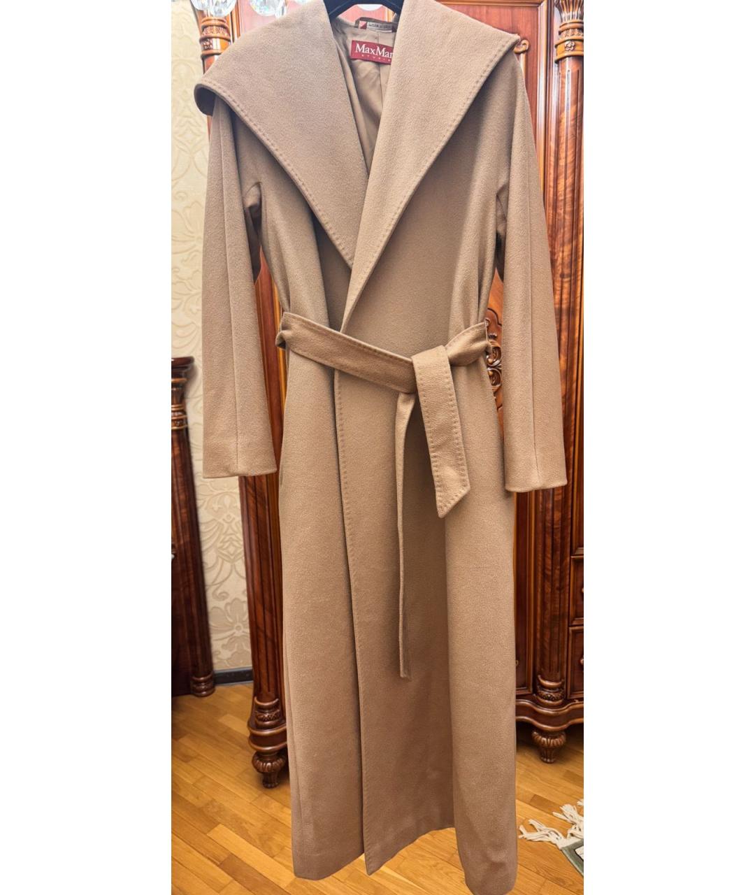 MAX MARA STUDIO Бежевое шерстяное пальто, фото 6