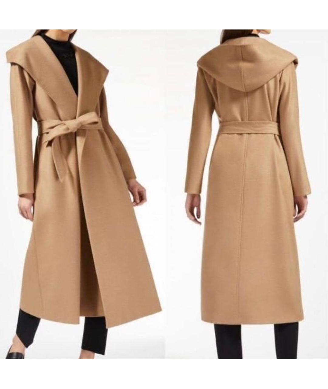 MAX MARA STUDIO Бежевое шерстяное пальто, фото 2