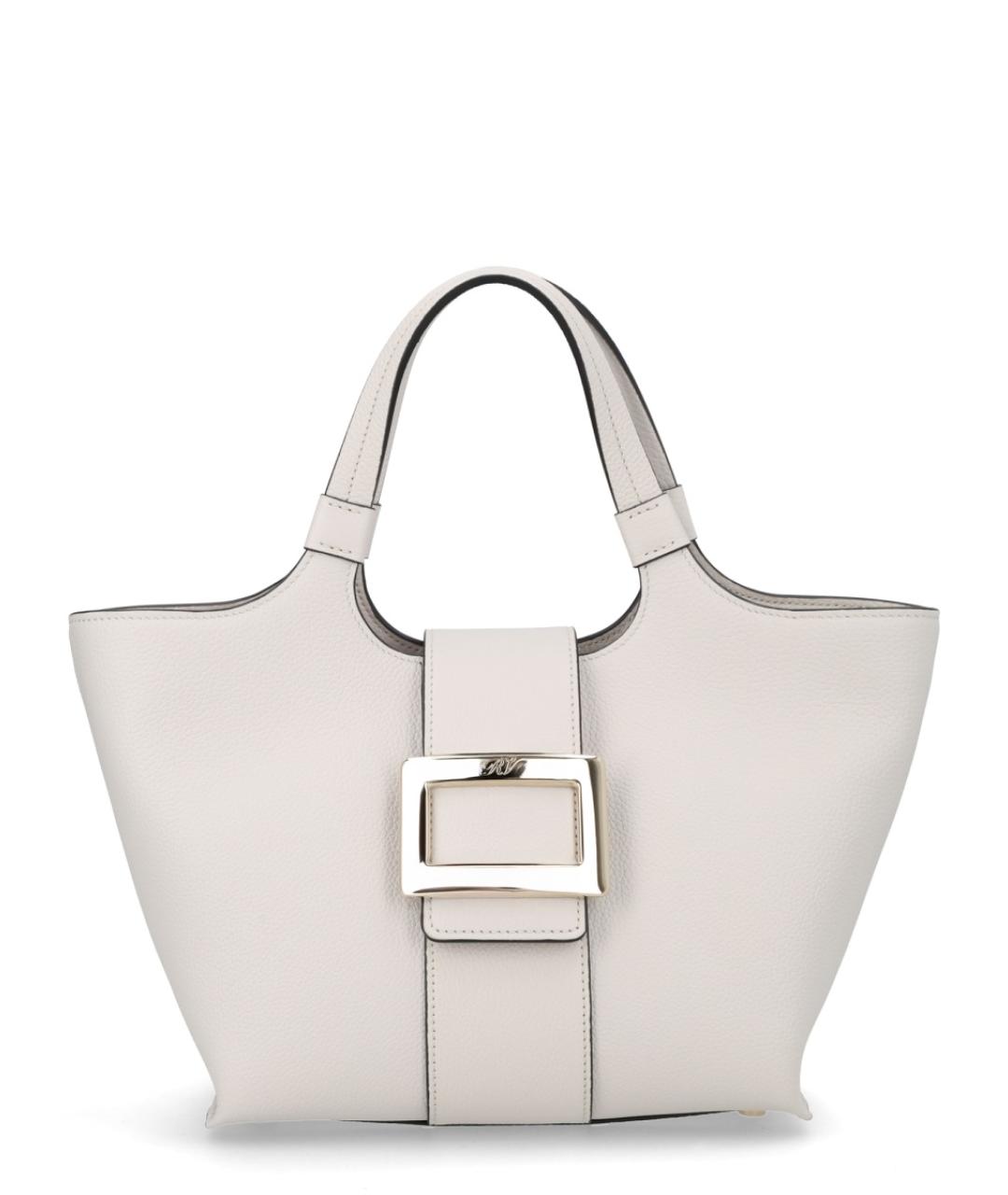 ROGER VIVIER Белая кожаная сумка тоут, фото 1