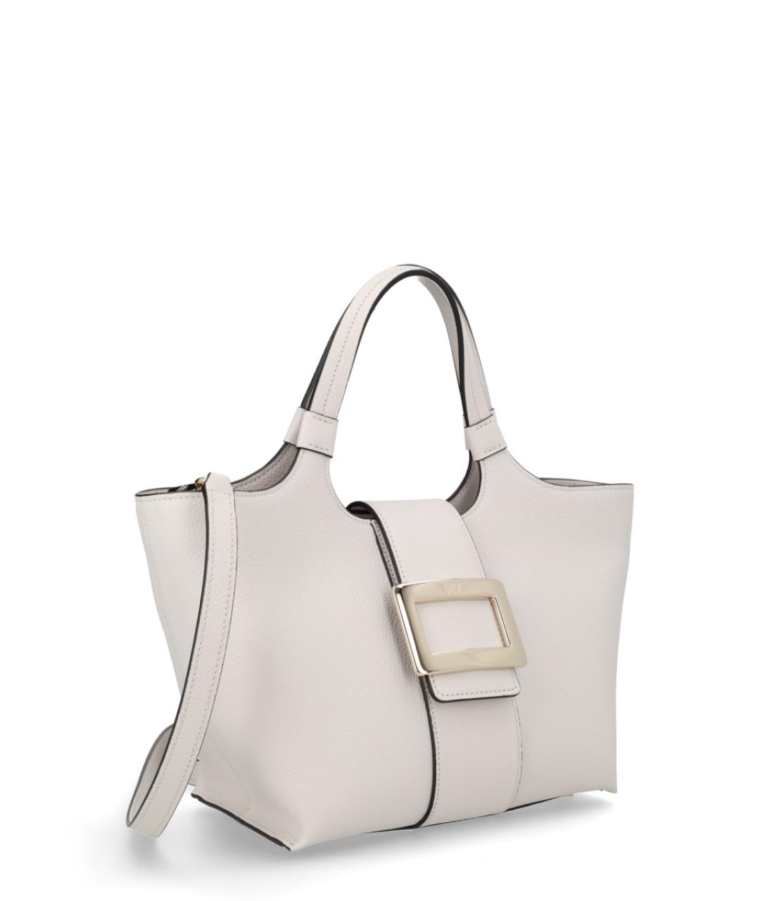 ROGER VIVIER Белая кожаная сумка тоут, фото 2