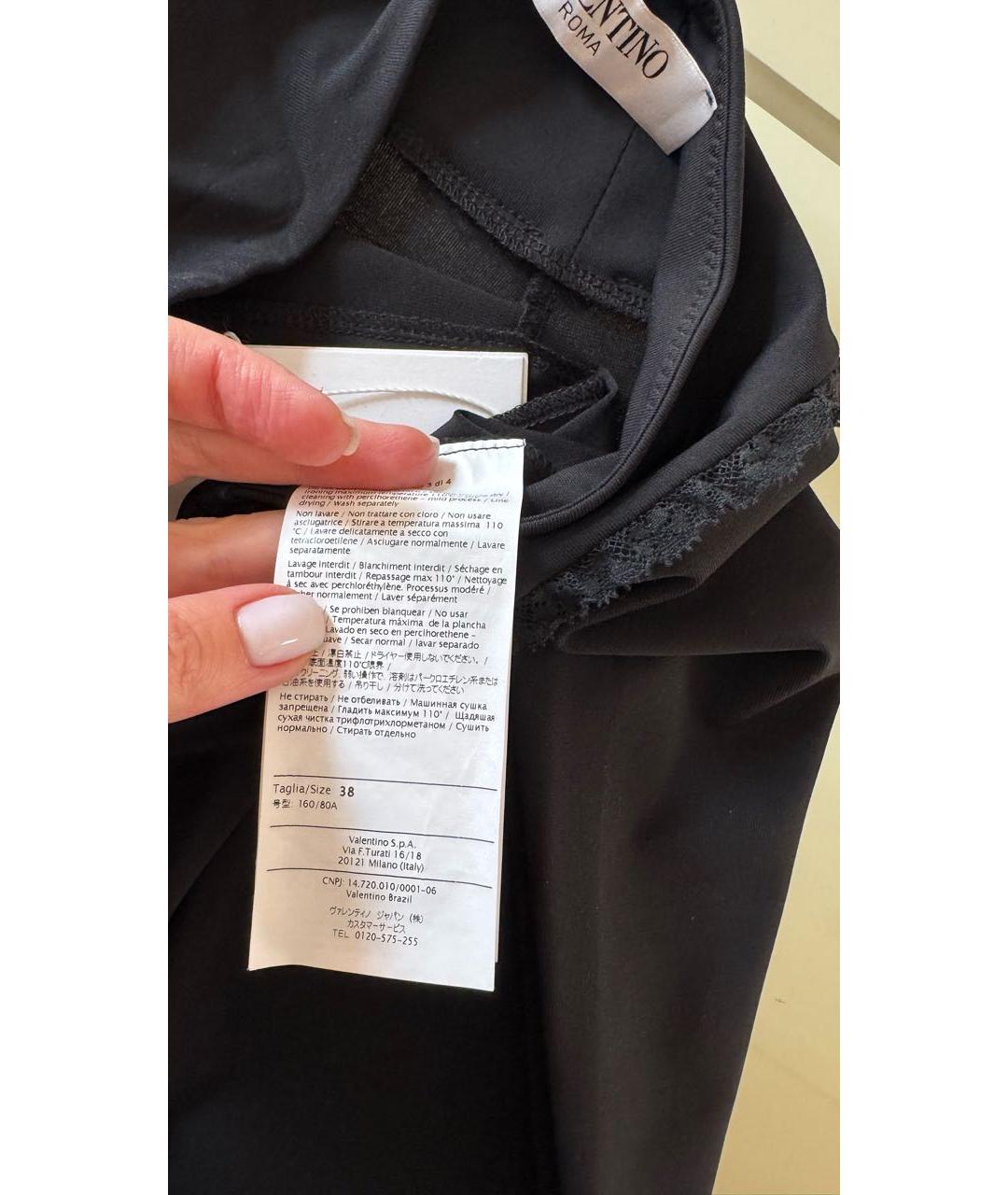 VALENTINO Черные ацетатные леггинсы и велосипедки, фото 8
