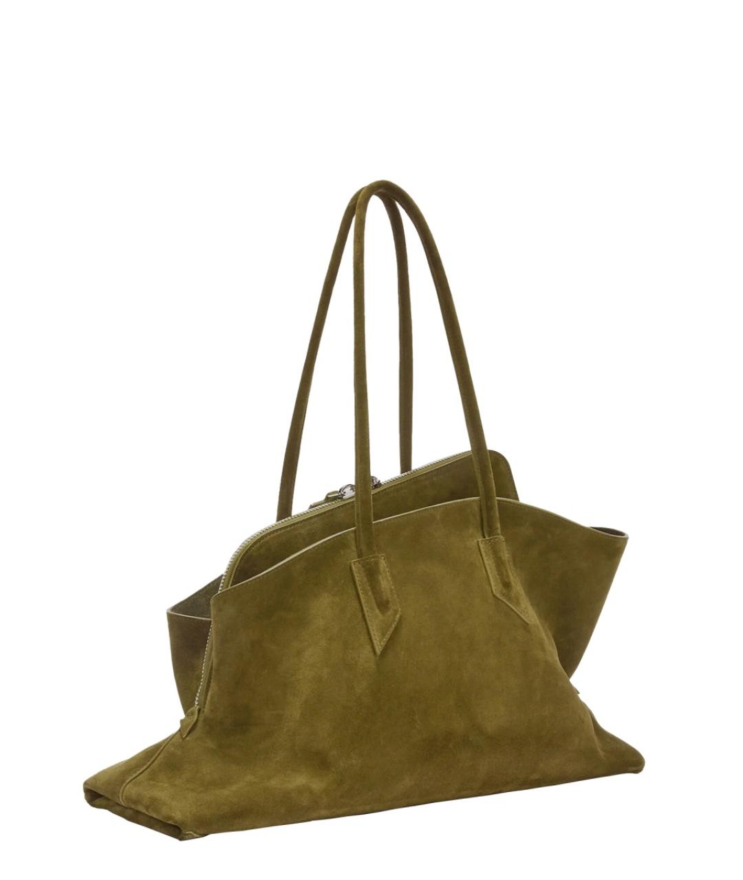 THE ATTICO Зеленая замшевая сумка тоут, фото 2