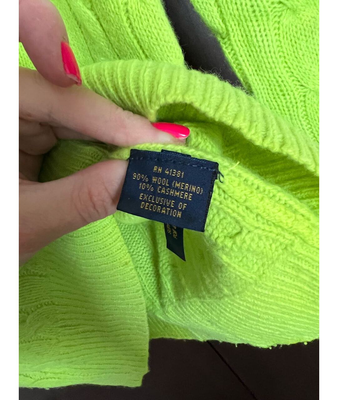 RALPH LAUREN Салатовый шерстяной джемпер / свитер, фото 3