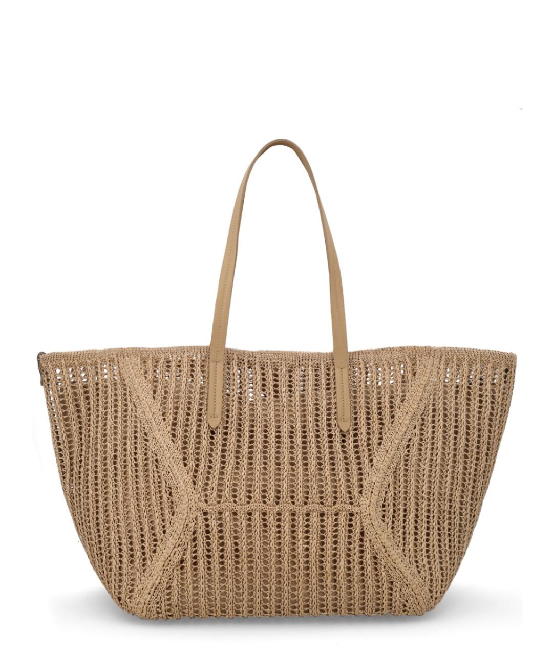 BRUNELLO CUCINELLI Бежевая пелетеная сумка тоут, фото 1