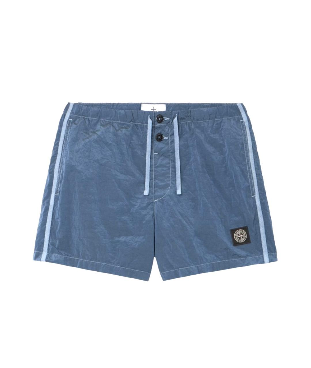 STONE ISLAND Синие полиамидовые шорты, фото 1