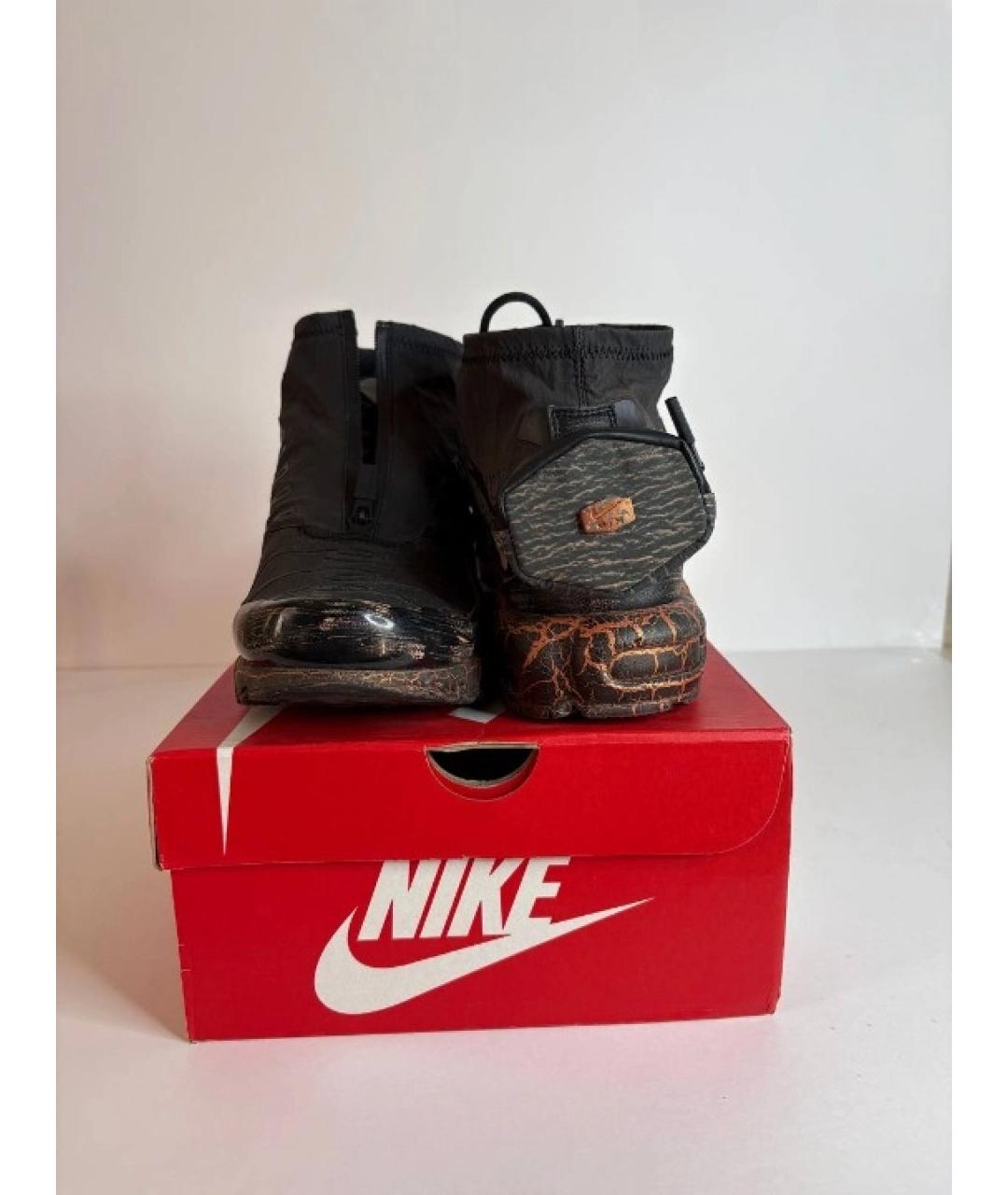 NIKE Коричневые кожаные низкие кроссовки / кеды, фото 3