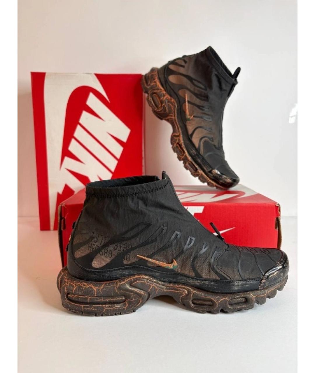 NIKE Коричневые кожаные низкие кроссовки / кеды, фото 5