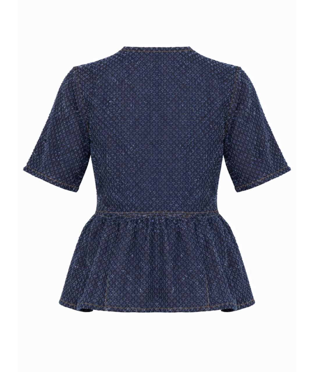 GANNI Синяя хлопковая блузы, фото 2