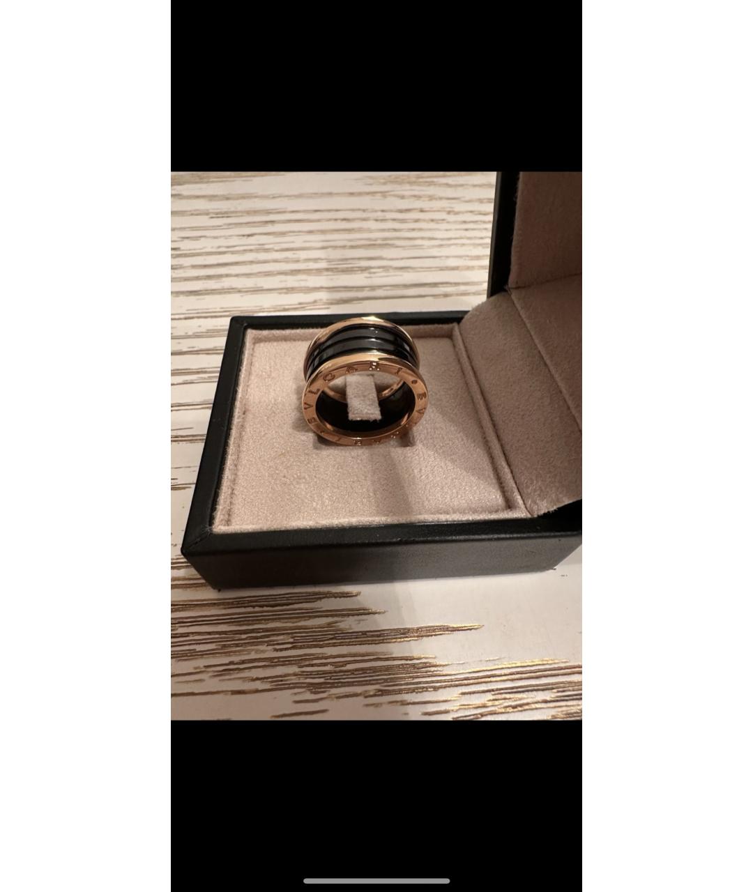 BVLGARI Черное кольцо из розового золота, фото 2