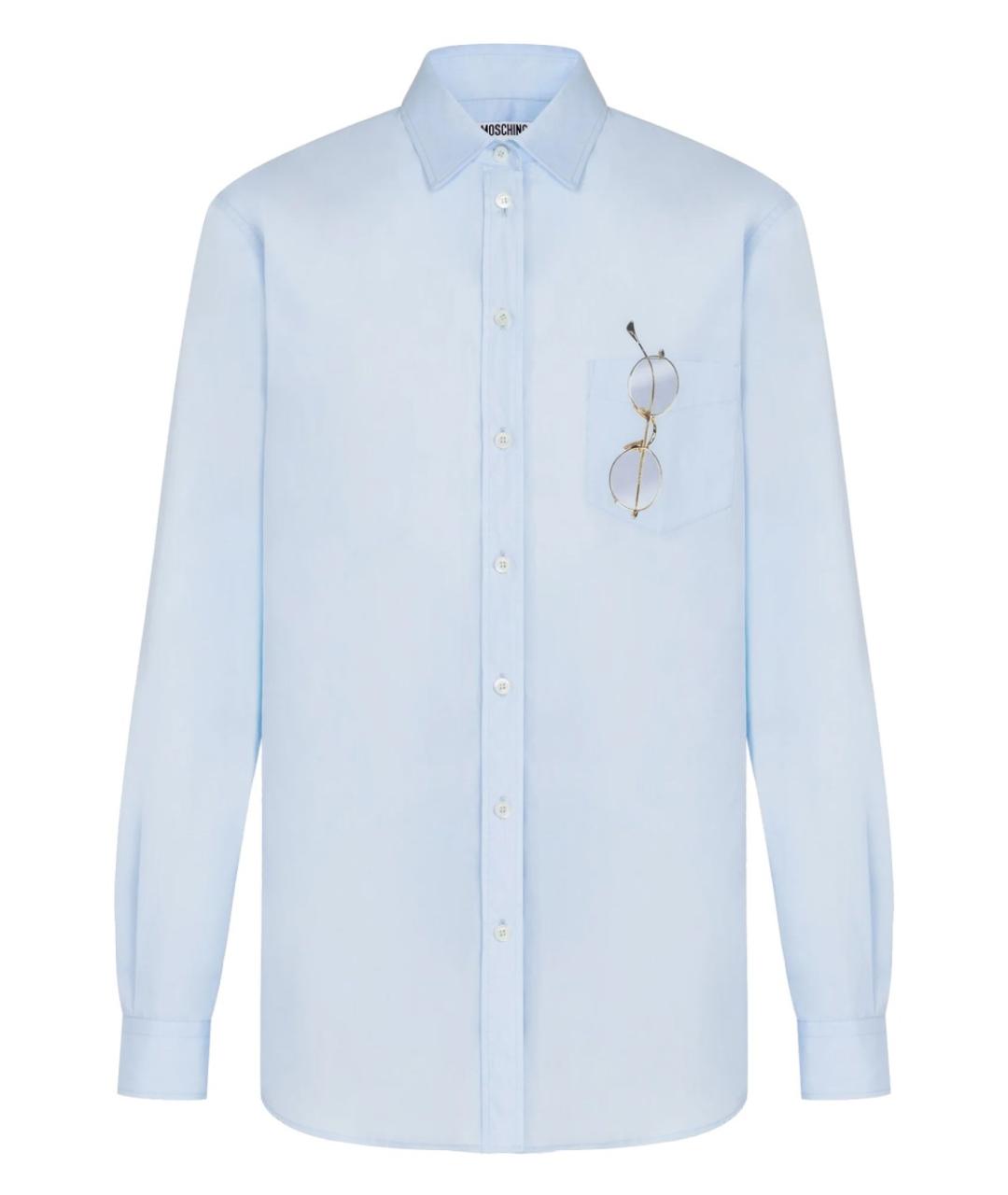 MOSCHINO Голубая хлопковая рубашка, фото 1