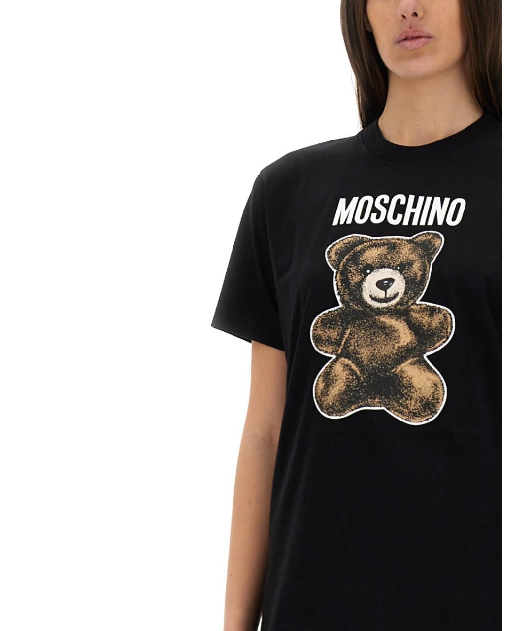 MOSCHINO Черная хлопковая футболка, фото 5
