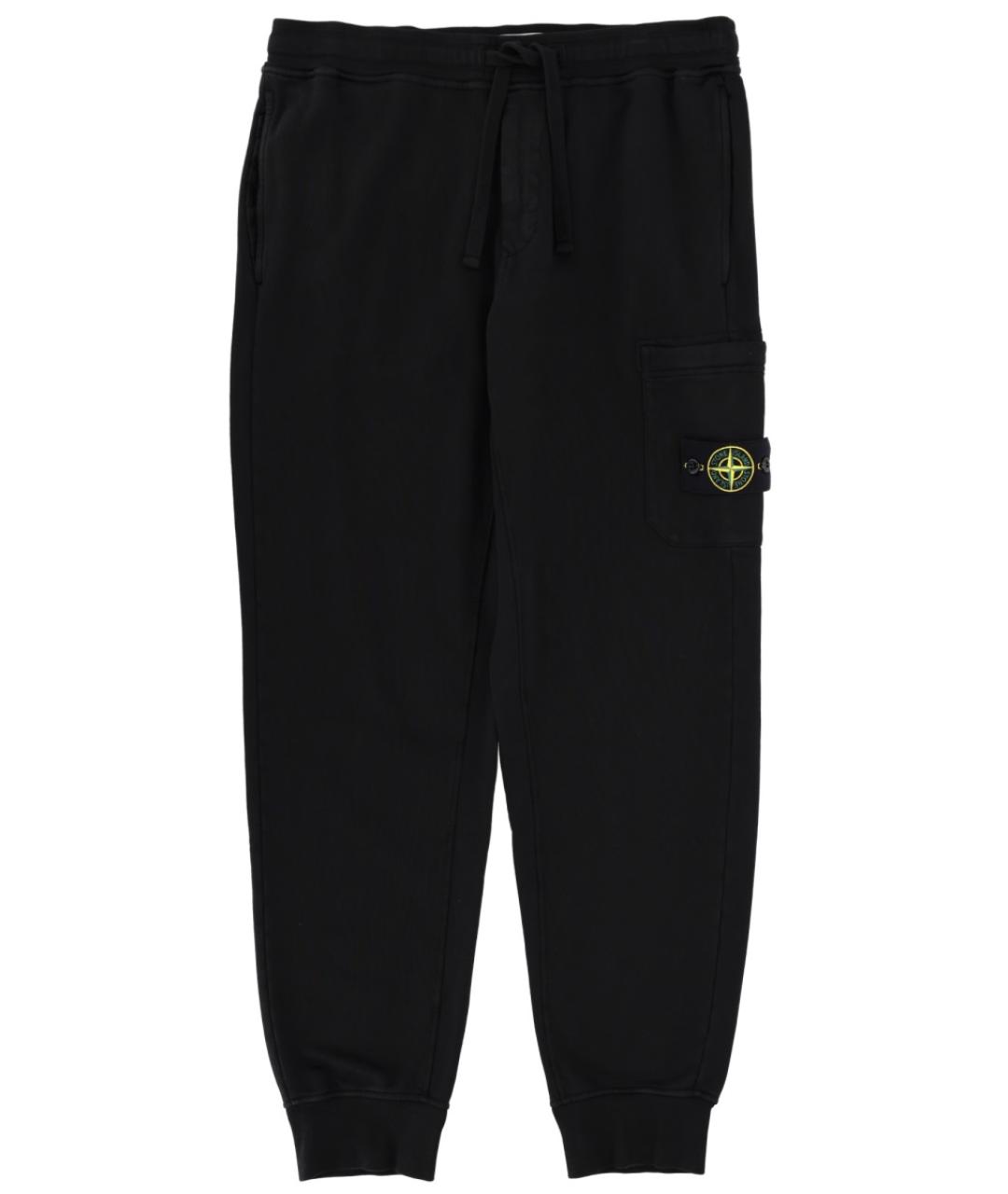 STONE ISLAND Черные хлопковые повседневные брюки, фото 1