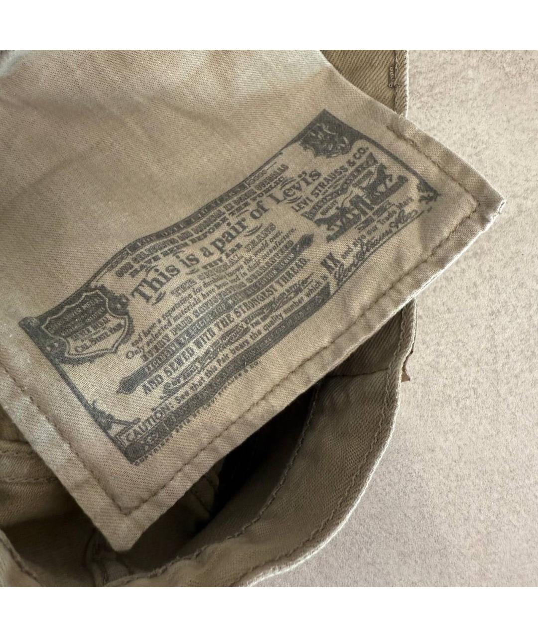 LEVI'S Бежевые хлопковые прямые джинсы, фото 5