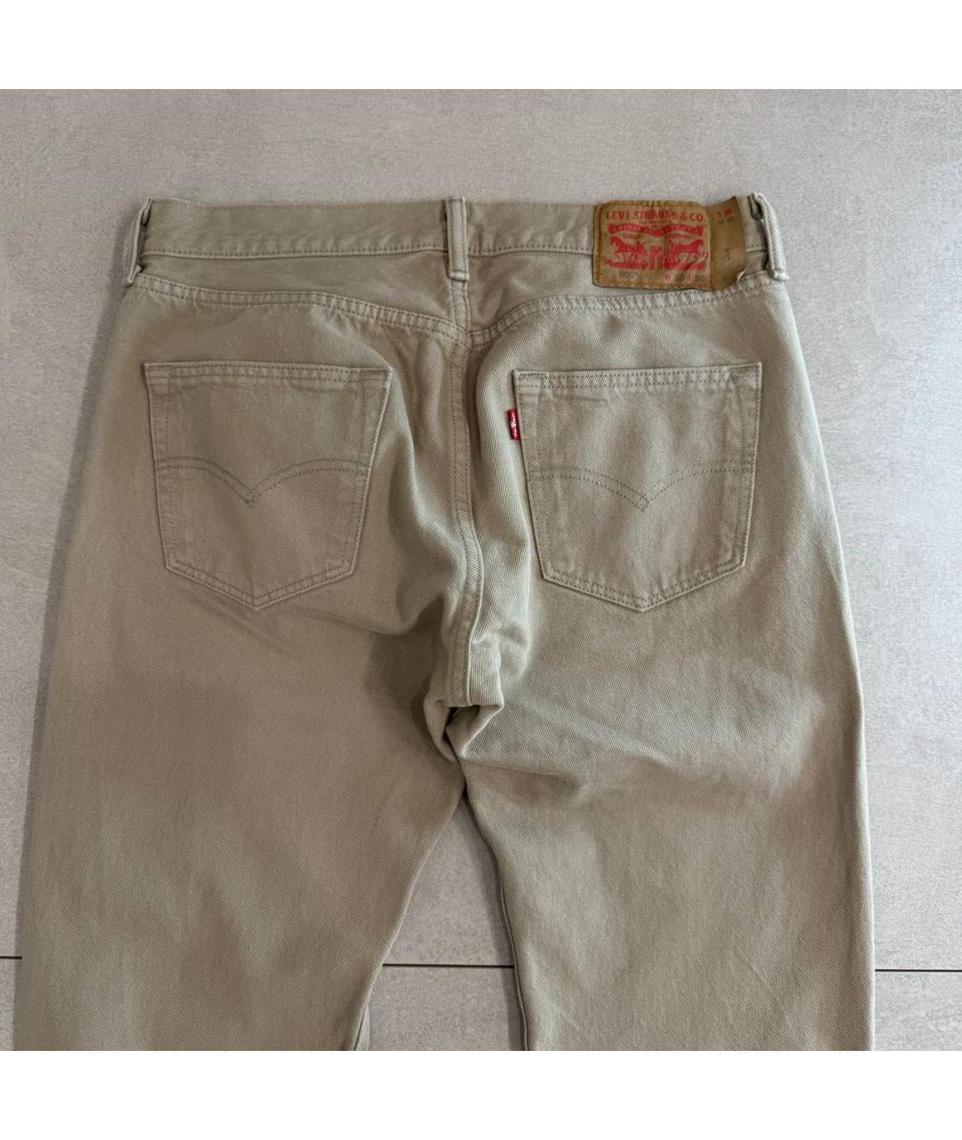LEVI'S Бежевые хлопковые прямые джинсы, фото 3