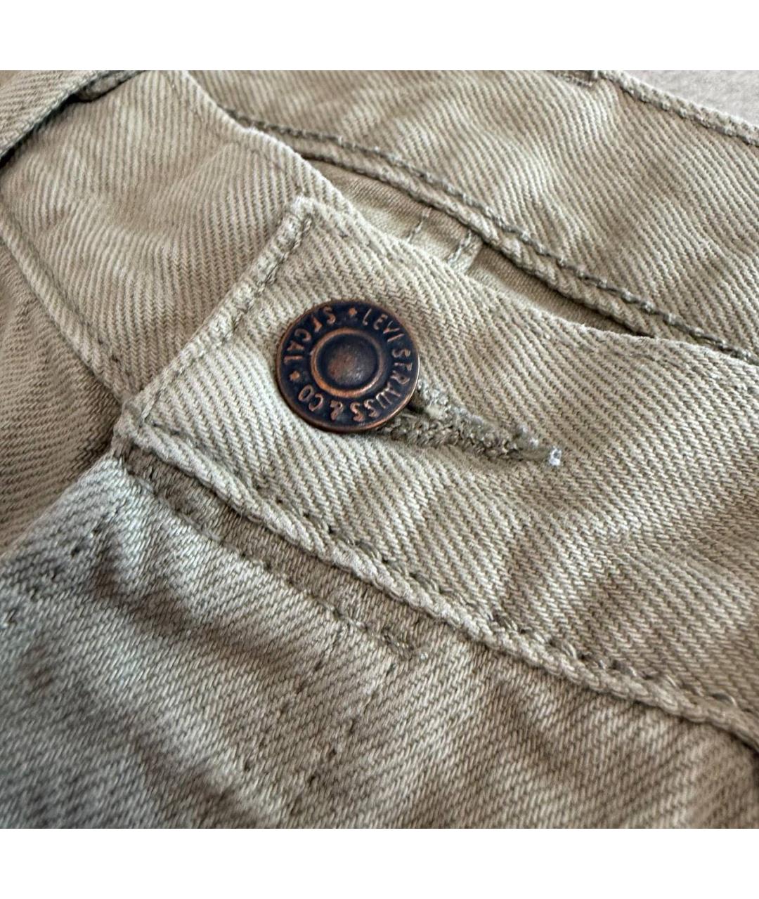 LEVI'S Бежевые хлопковые прямые джинсы, фото 6