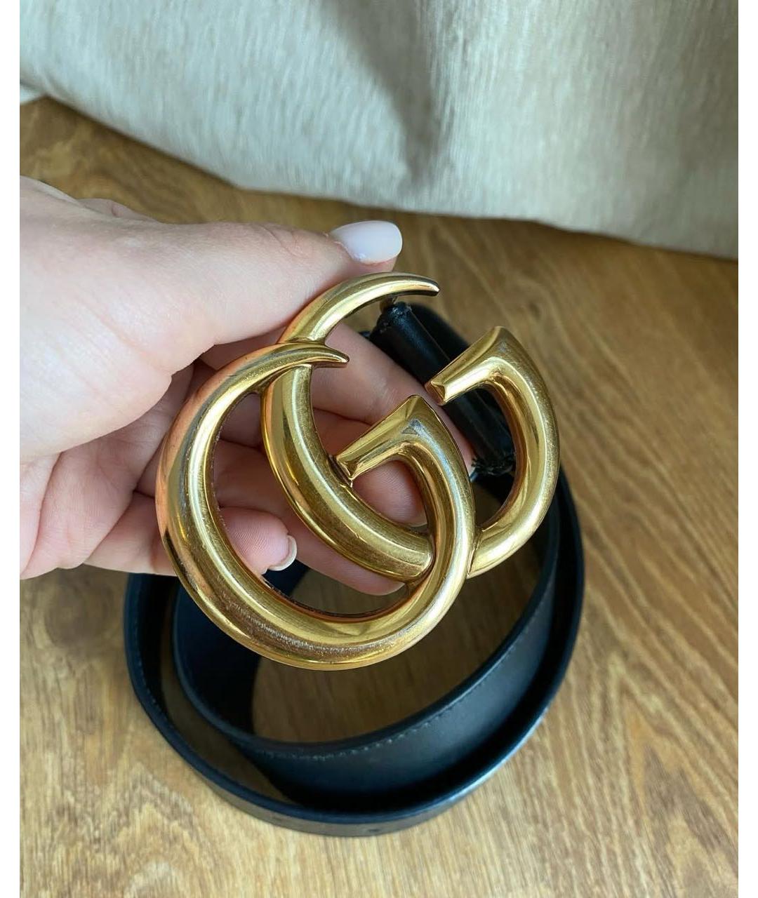 GUCCI Черный кожаный ремень, фото 3