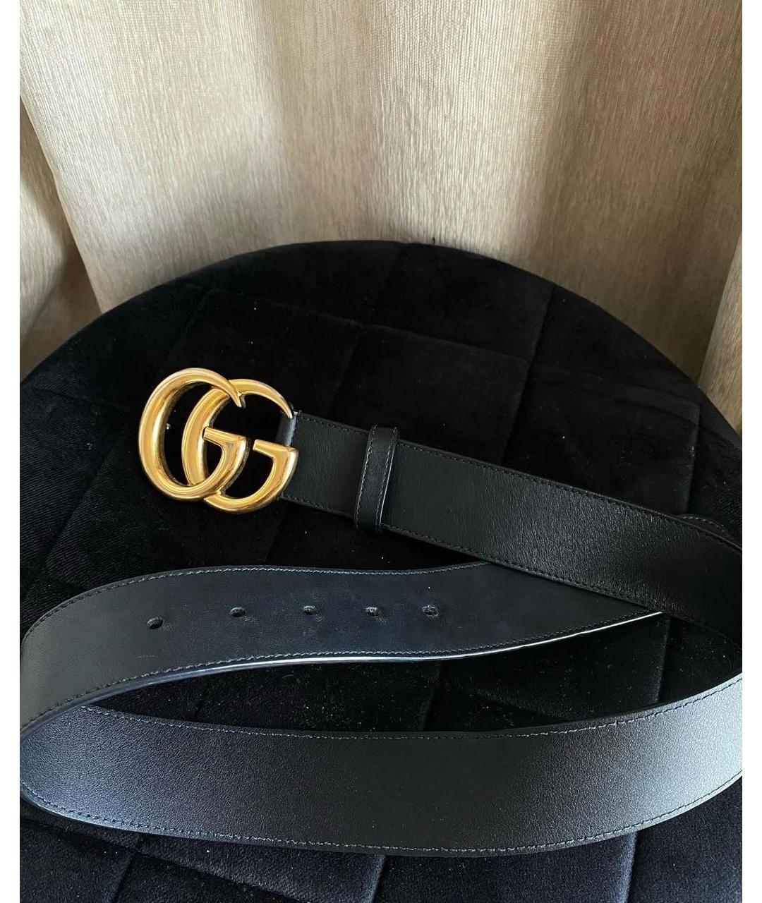 GUCCI Черный кожаный ремень, фото 2