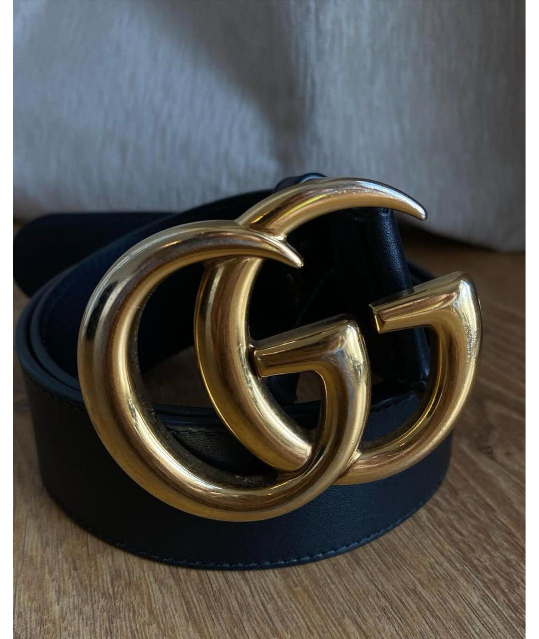 GUCCI Черный кожаный ремень, фото 4