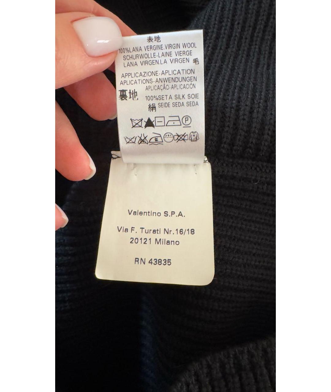 VALENTINO Черное шерстяное коктейльное платье, фото 8