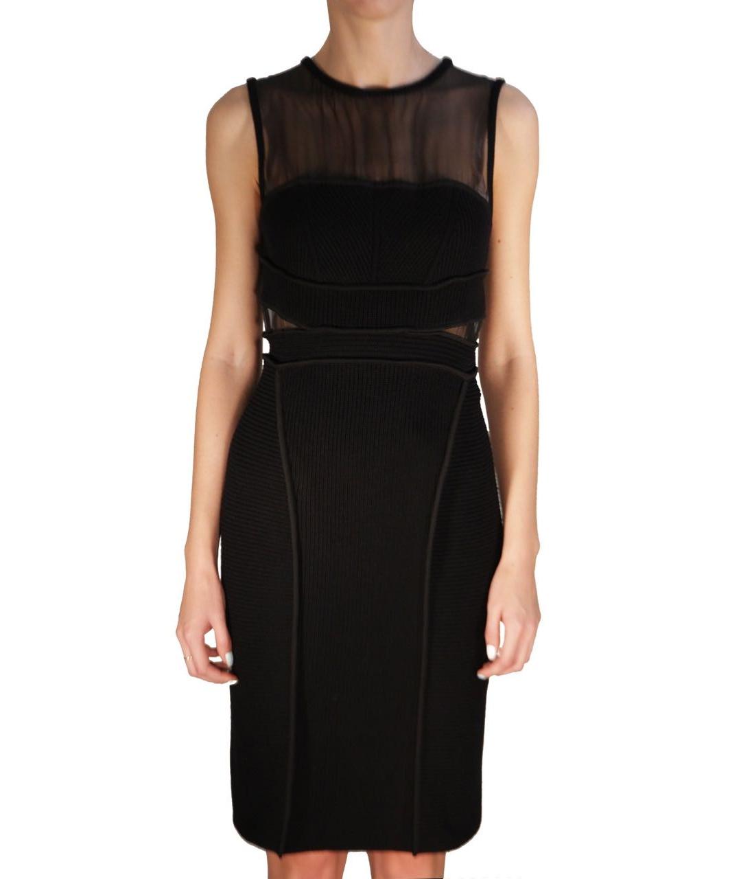 VALENTINO Черное шерстяное коктейльное платье, фото 5