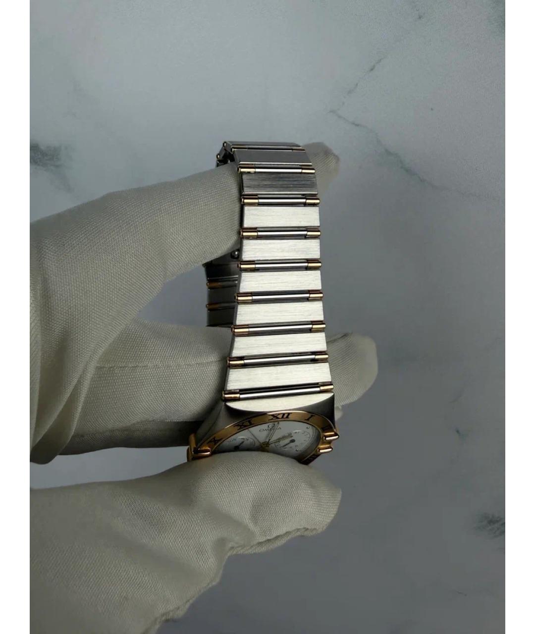 OMEGA Белые часы из желтого золота, фото 9