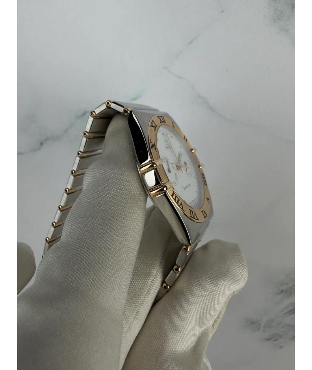 OMEGA Белые часы из желтого золота, фото 6