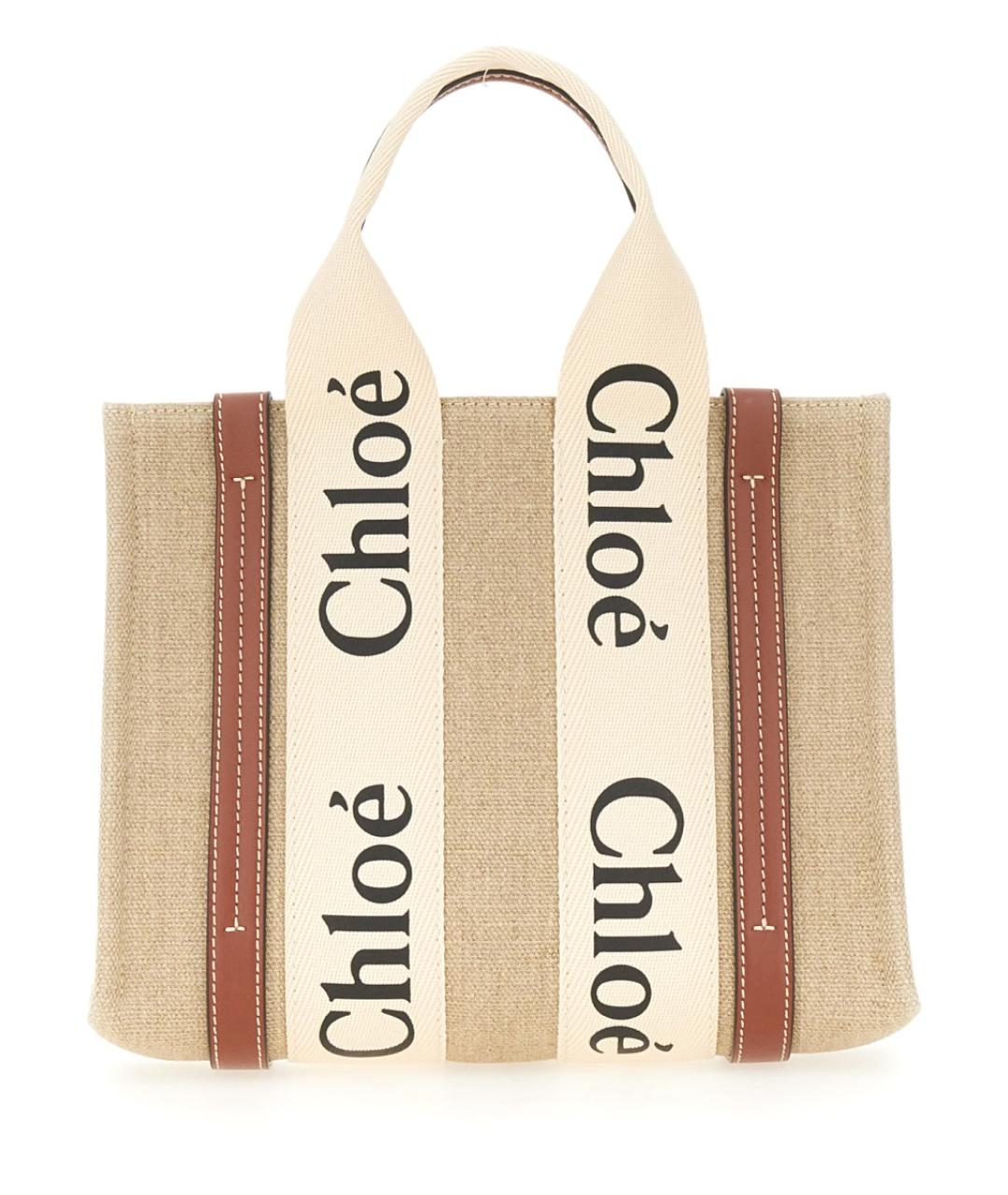 CHLOE Бежевая тканевая сумка тоут, фото 3