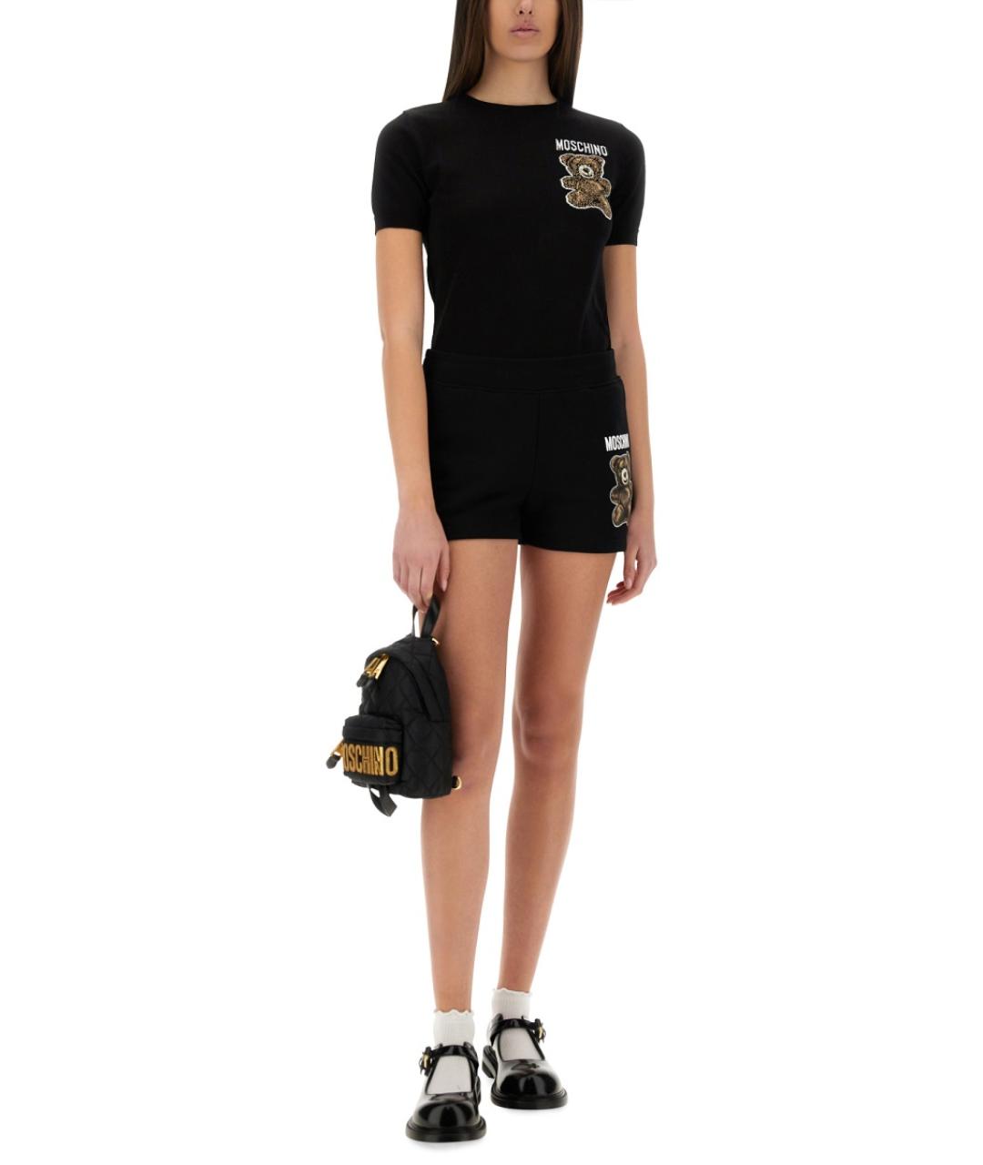 MOSCHINO Черный хлопковый джемпер / свитер, фото 3