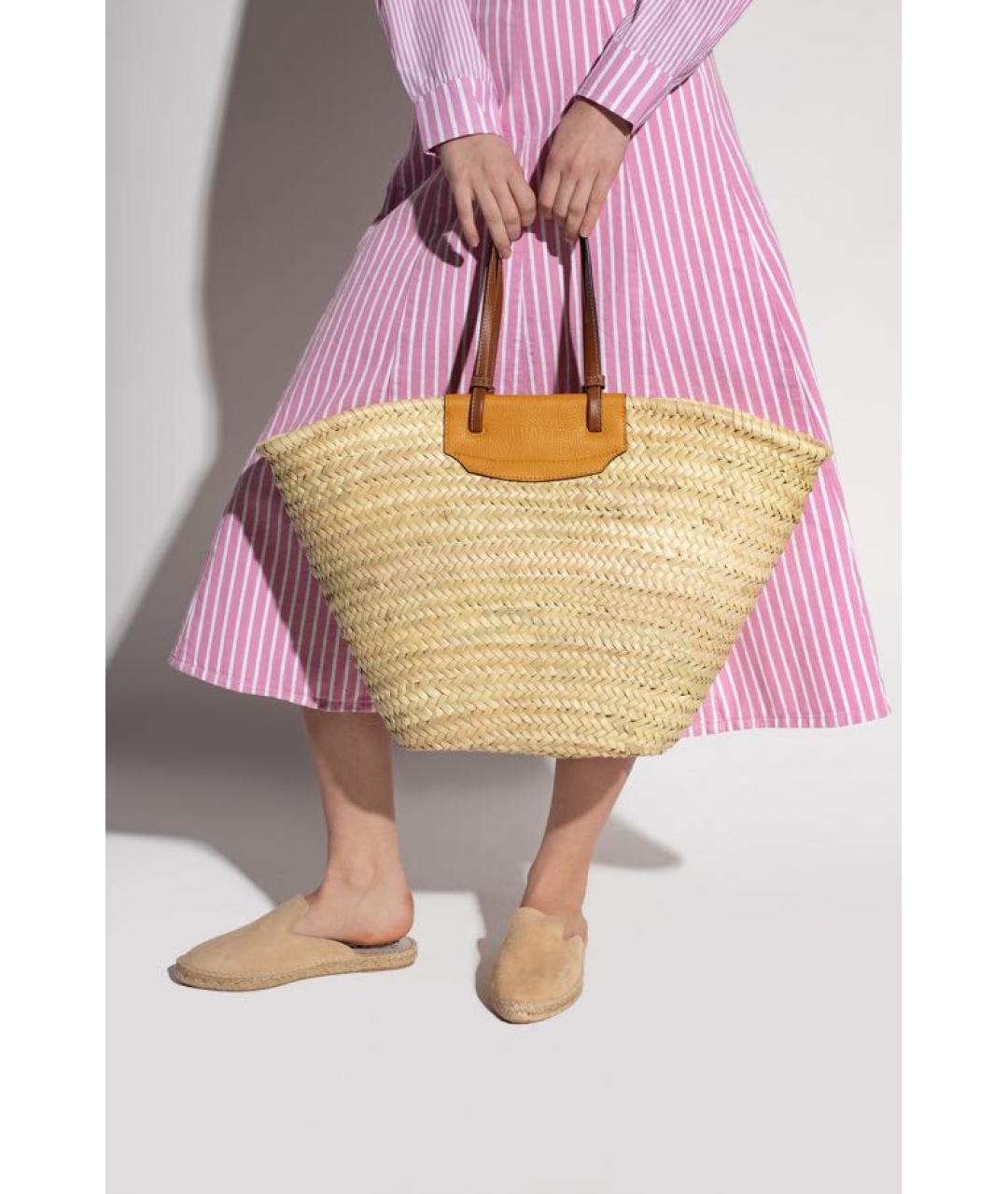 FURLA Бежевая пелетеная сумка тоут, фото 2