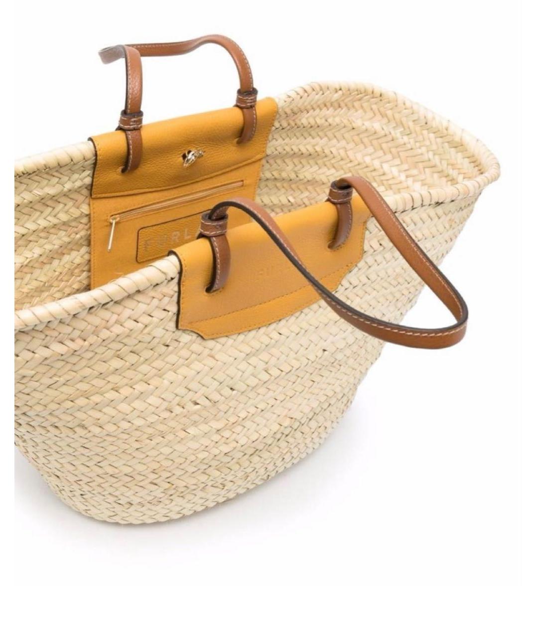 FURLA Бежевая пелетеная сумка тоут, фото 3