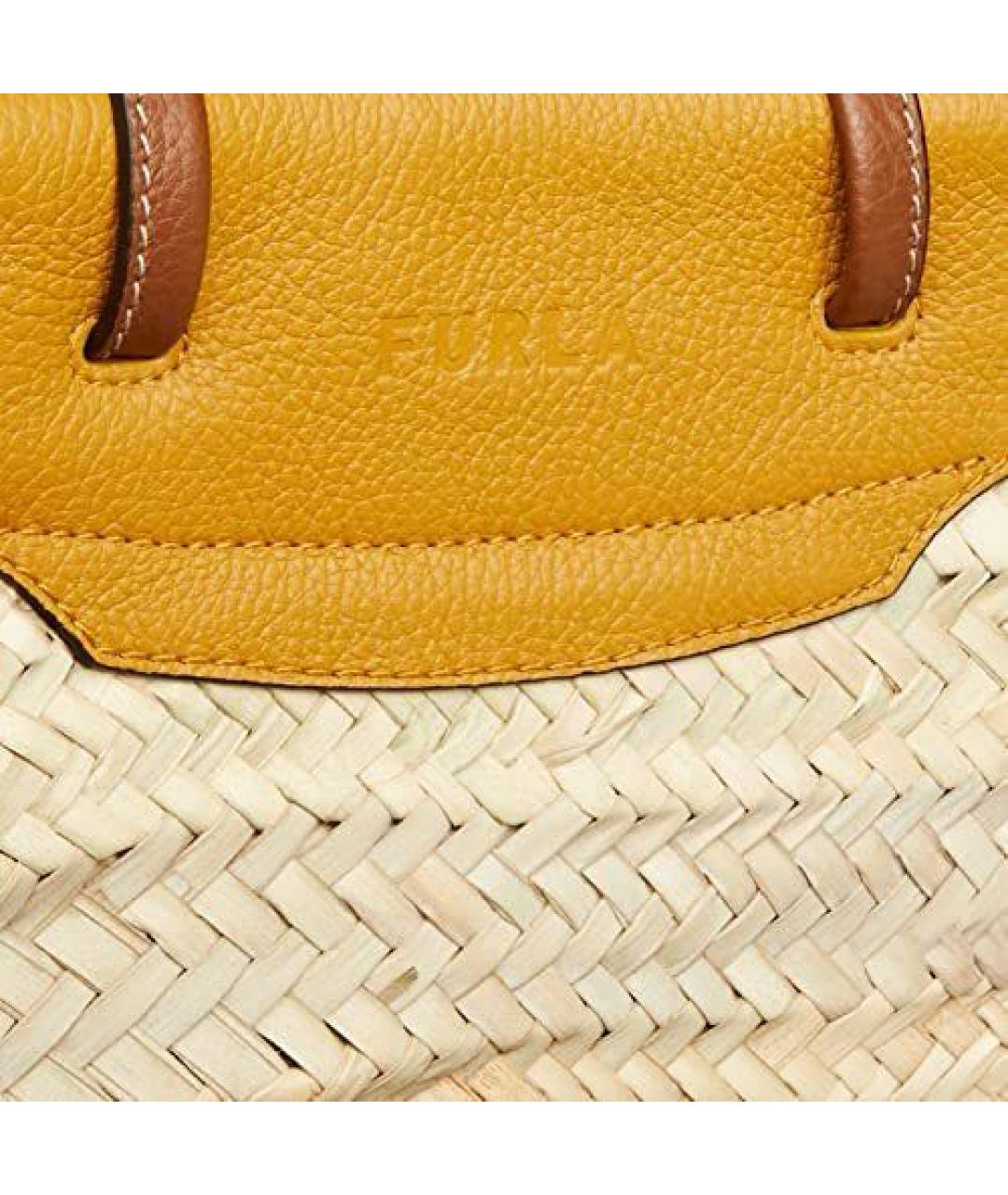 FURLA Бежевая пелетеная сумка тоут, фото 5