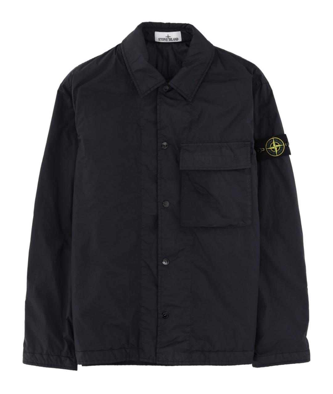STONE ISLAND Темно-синяя полиамидовая куртка, фото 1