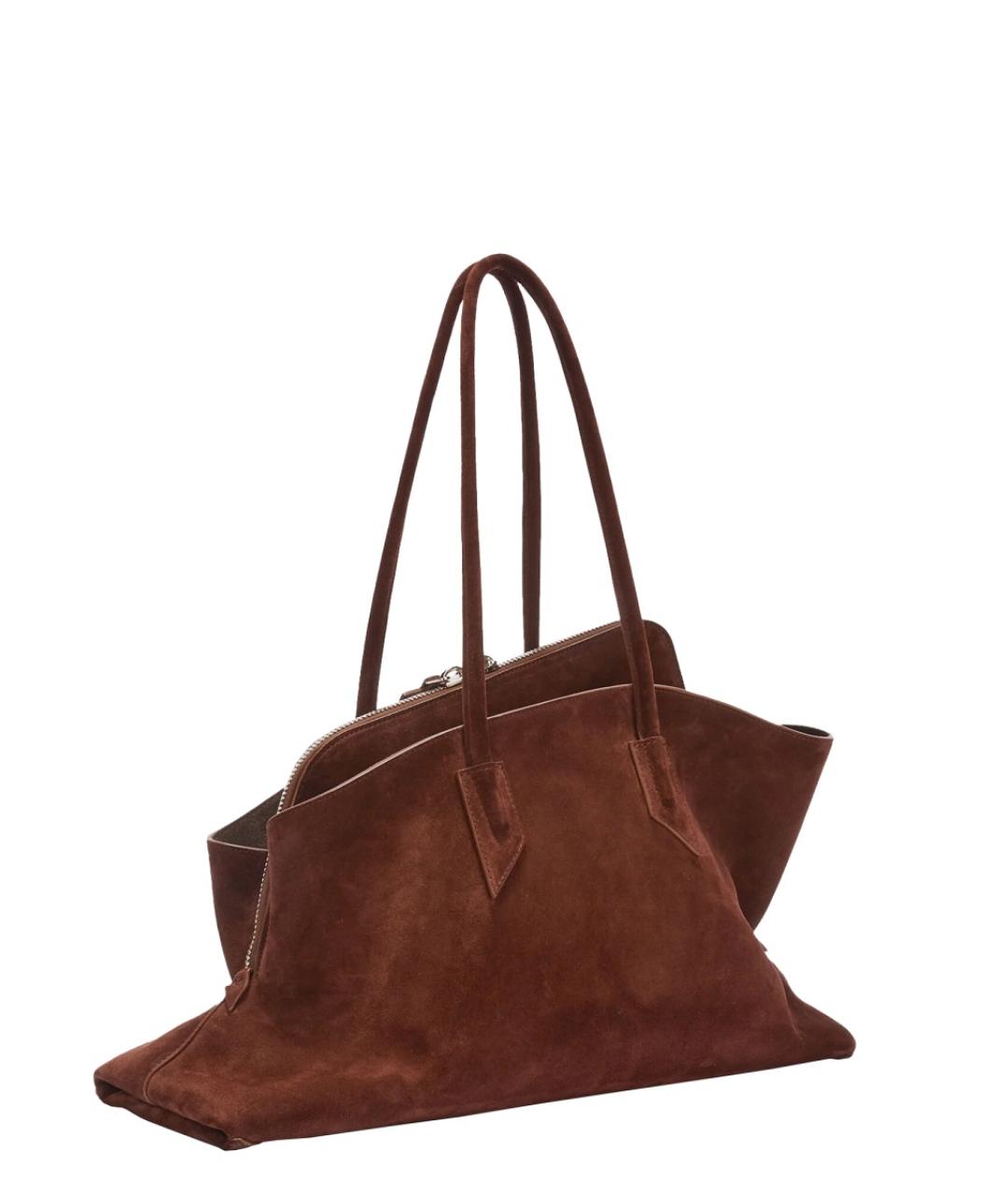 THE ATTICO Коричневая замшевая сумка тоут, фото 2