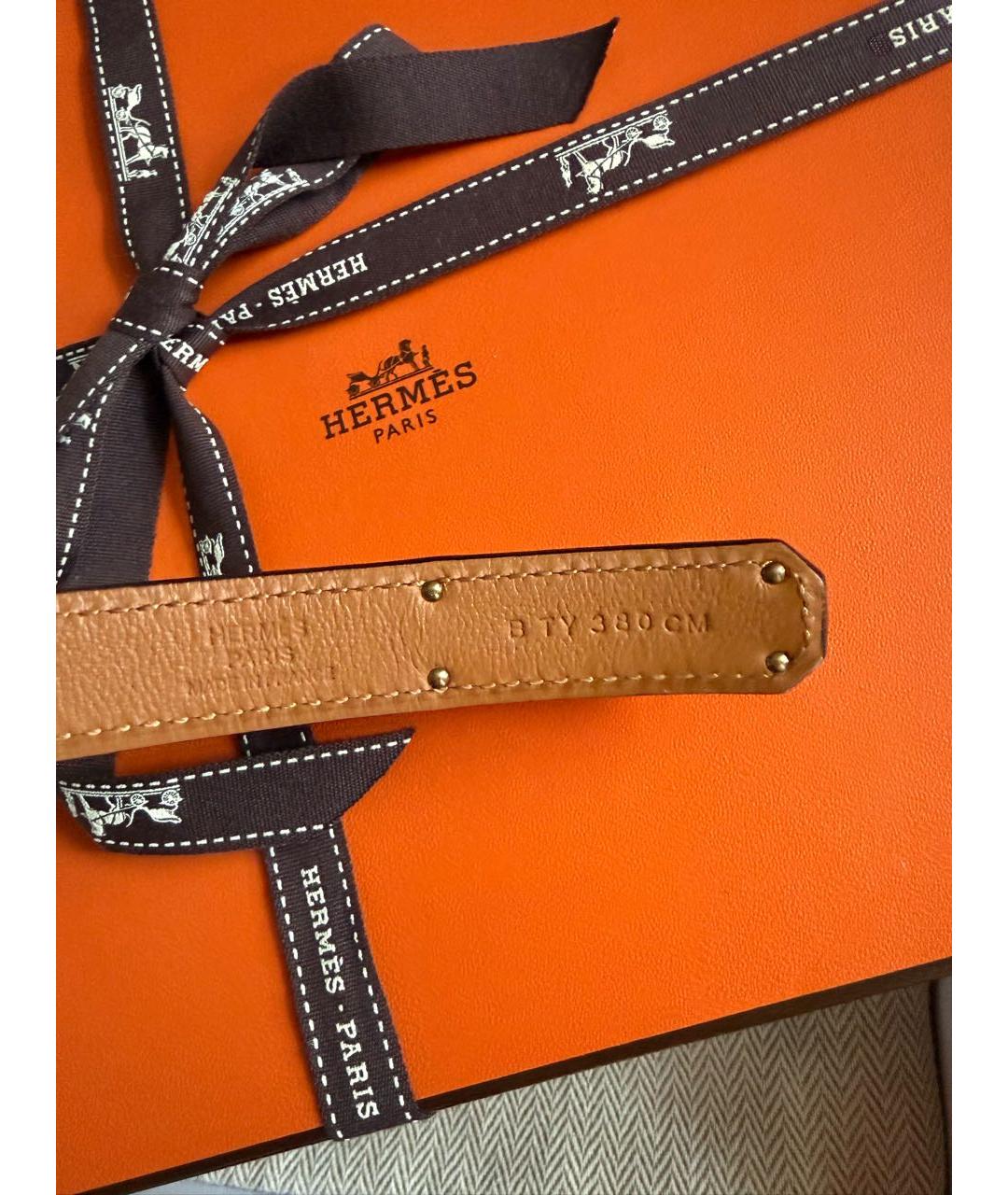 HERMES Черный кожаный ремень, фото 3