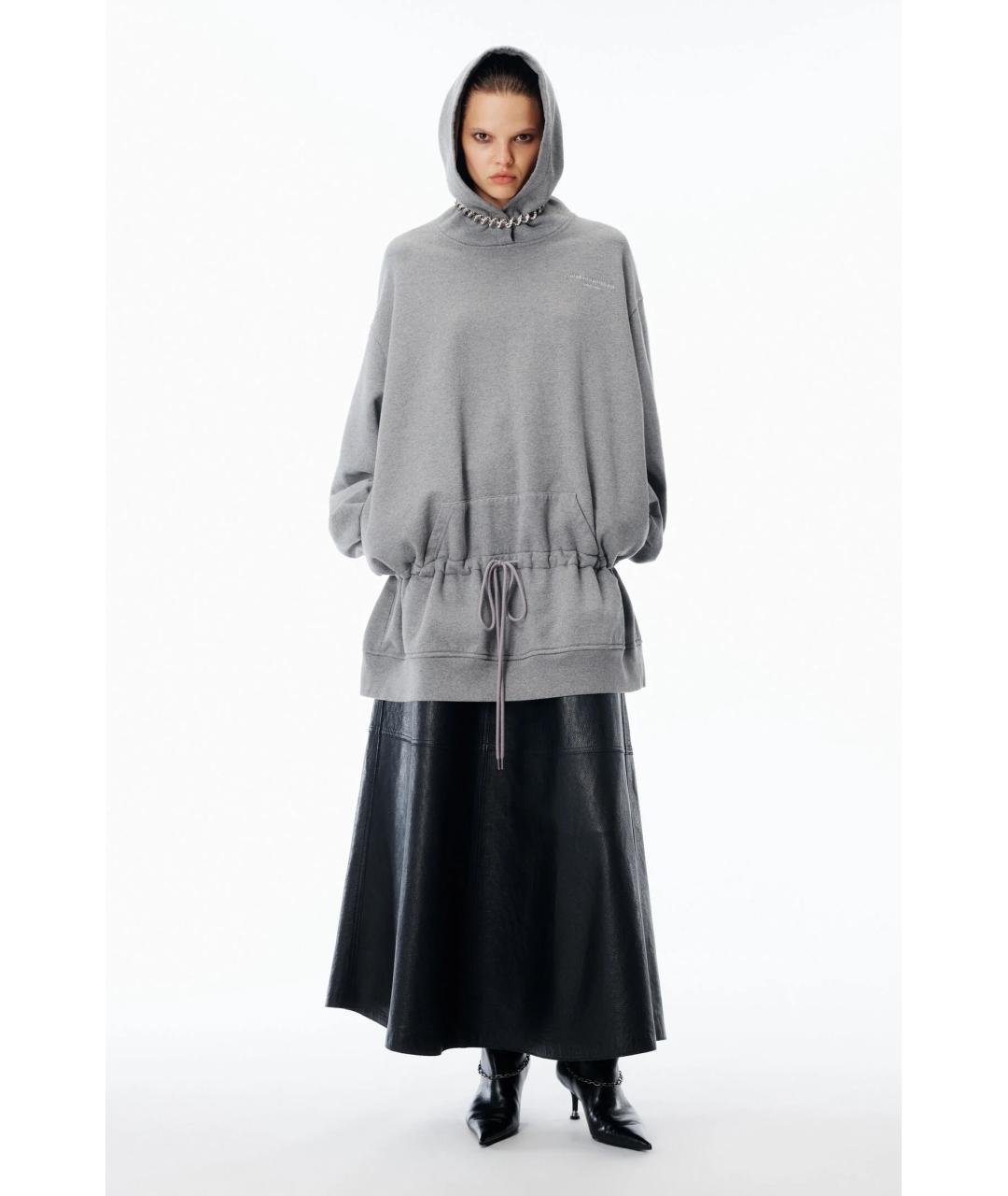 ALEXANDER WANG Серое хлопковое повседневное платье, фото 4