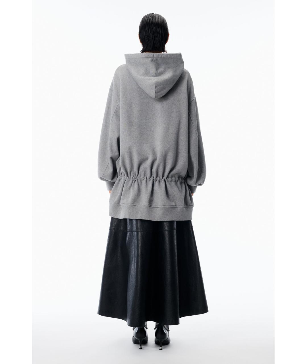 ALEXANDER WANG Серое хлопковое повседневное платье, фото 5