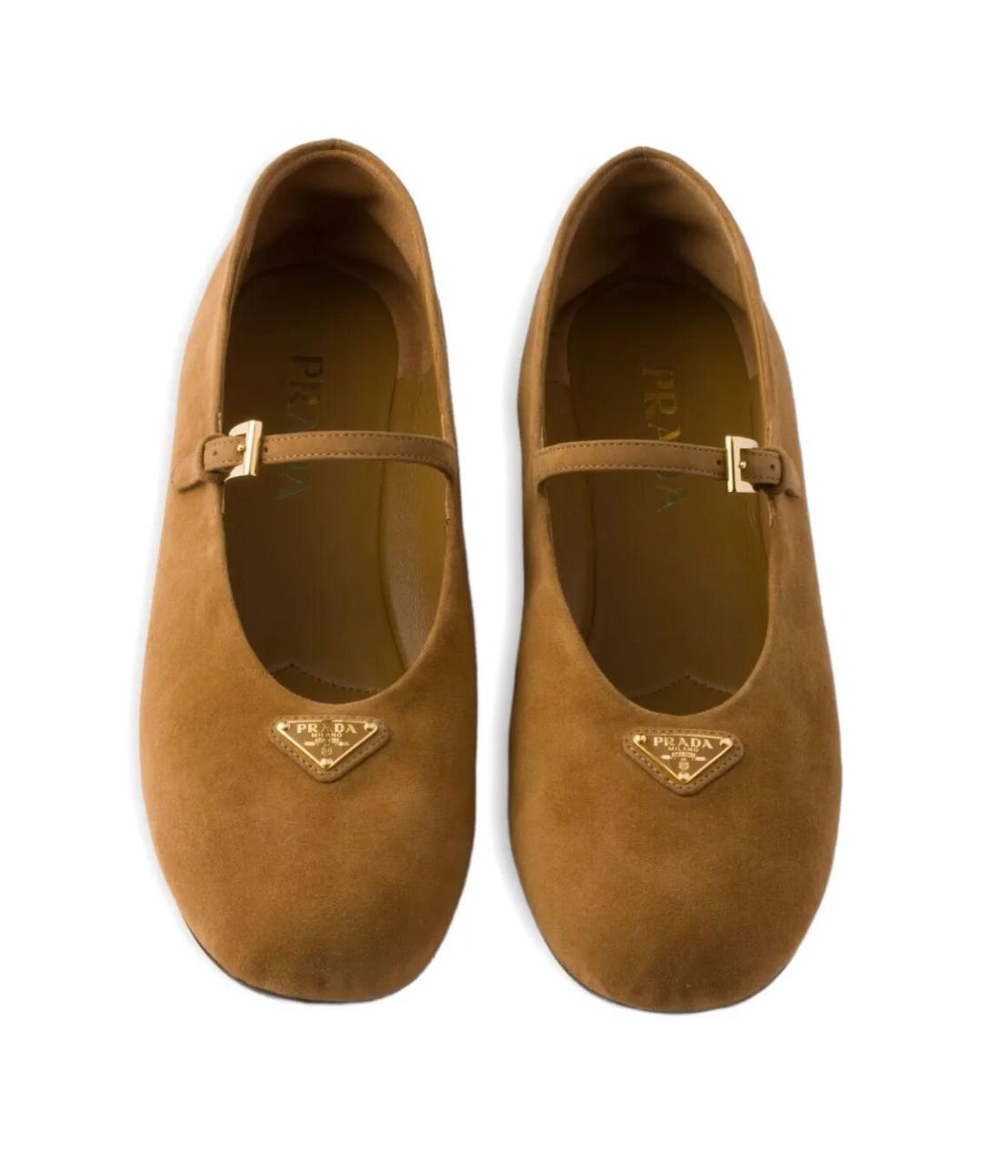 PRADA Коричневые замшевые балетки, фото 2