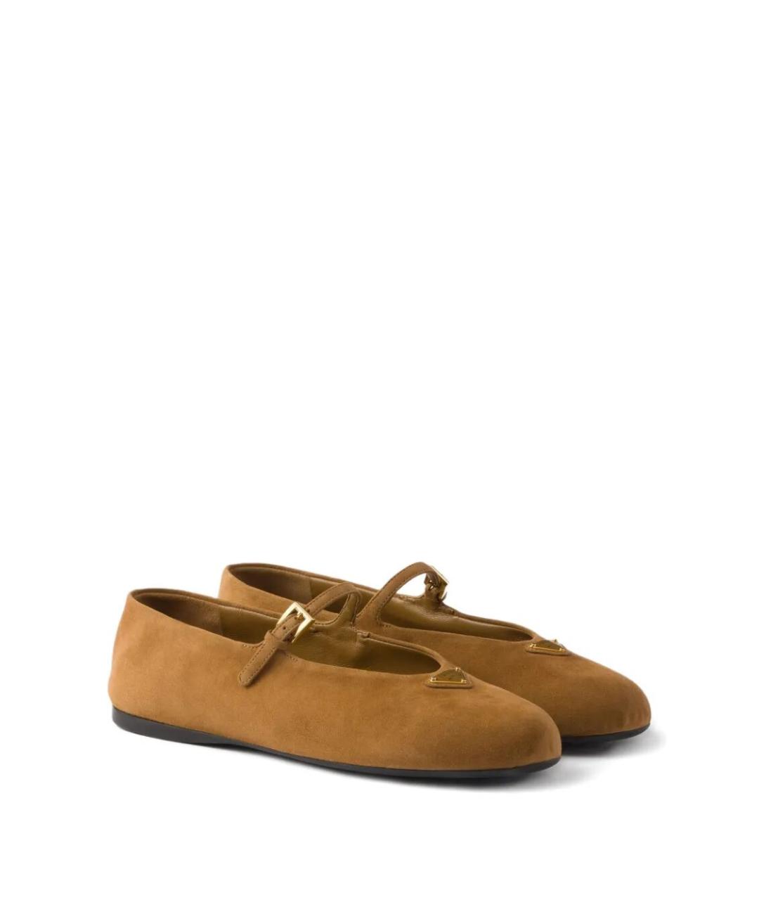 PRADA Коричневые замшевые балетки, фото 3