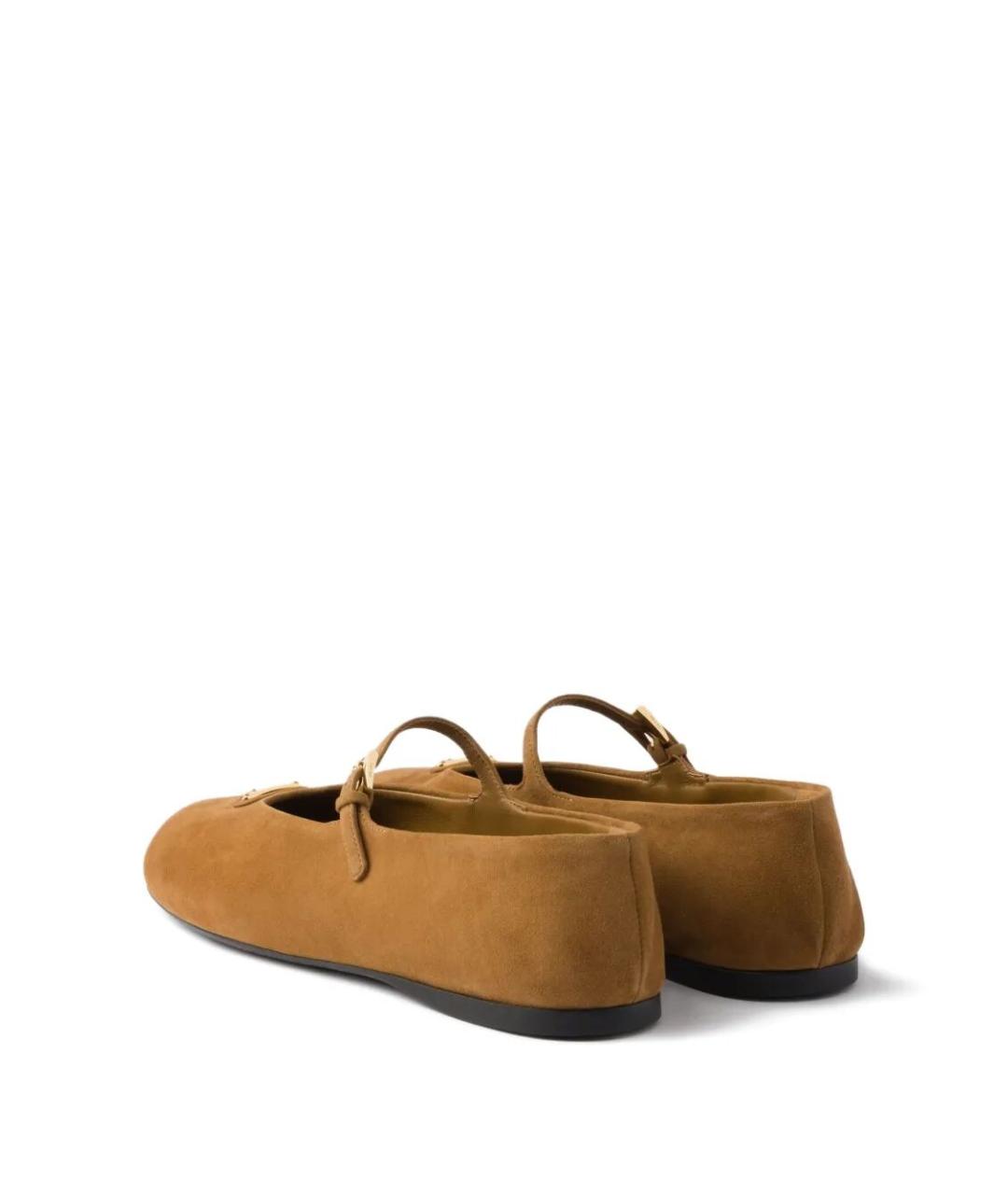 PRADA Коричневые замшевые балетки, фото 4